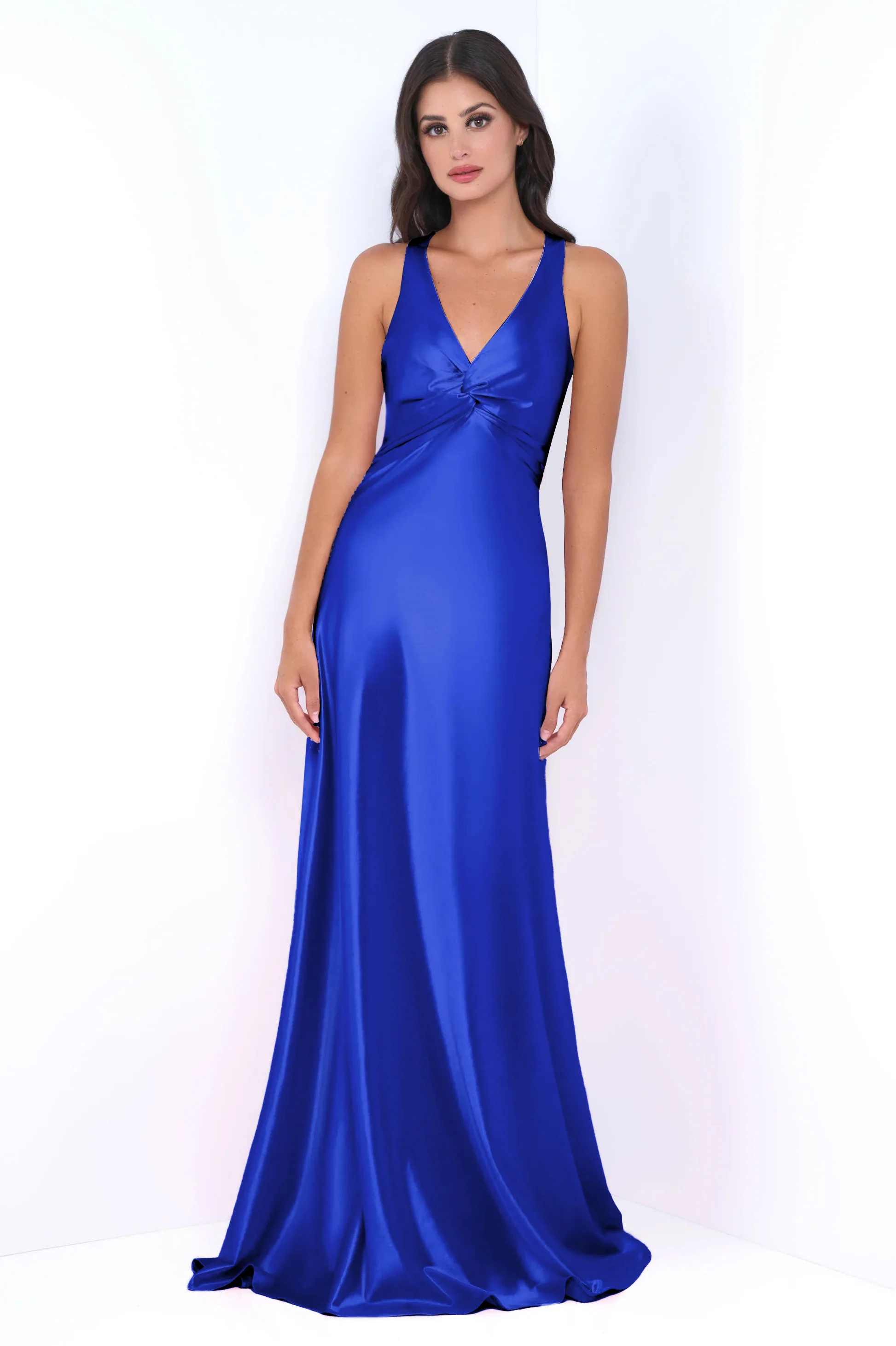 Odette Maxi Dress - Royal - Open Back With Adjustable Bow Tie Detail - Image 3