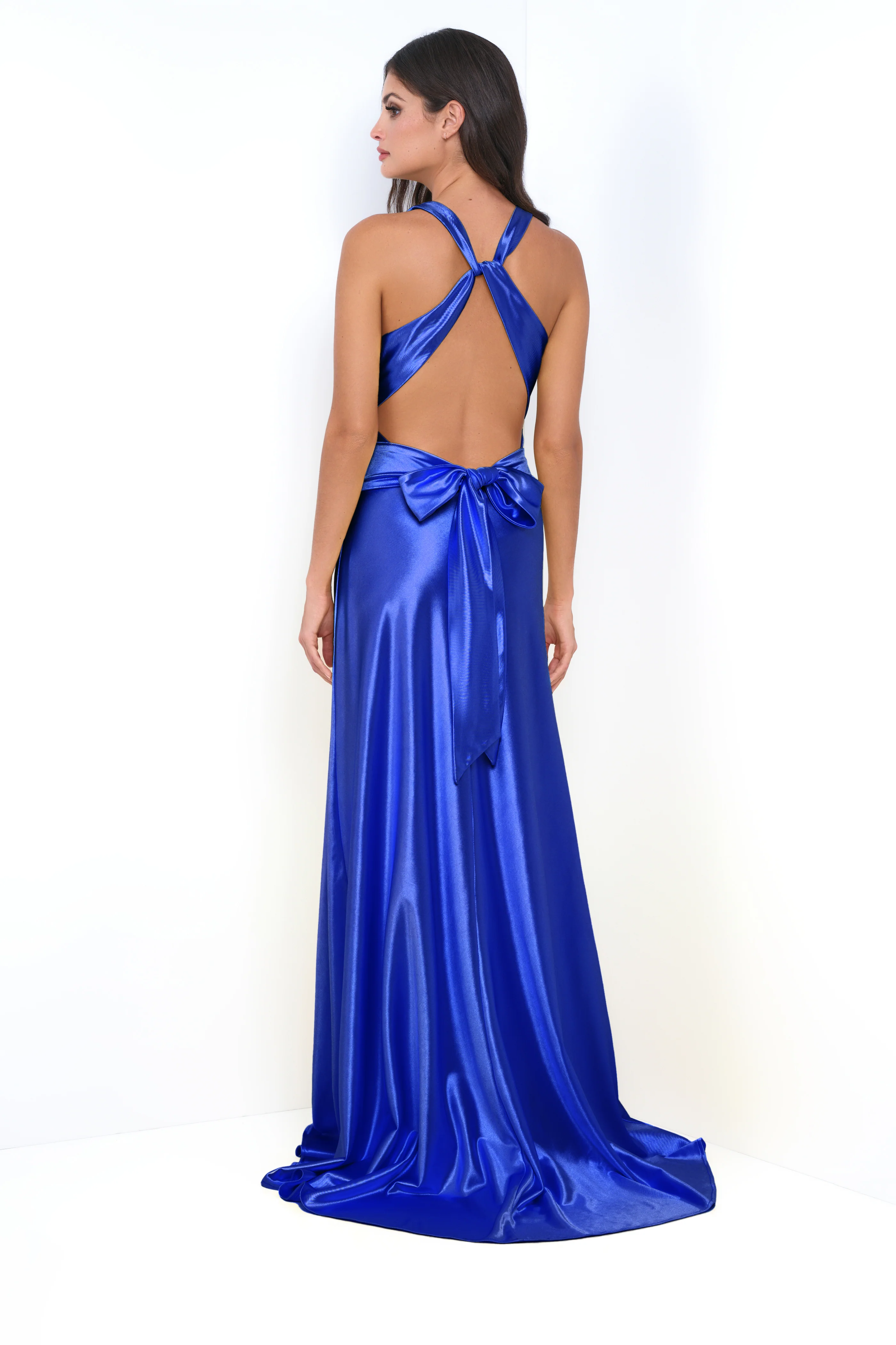 Odette Maxi Dress - Royal - Open Back With Adjustable Bow Tie Detail - Image 4