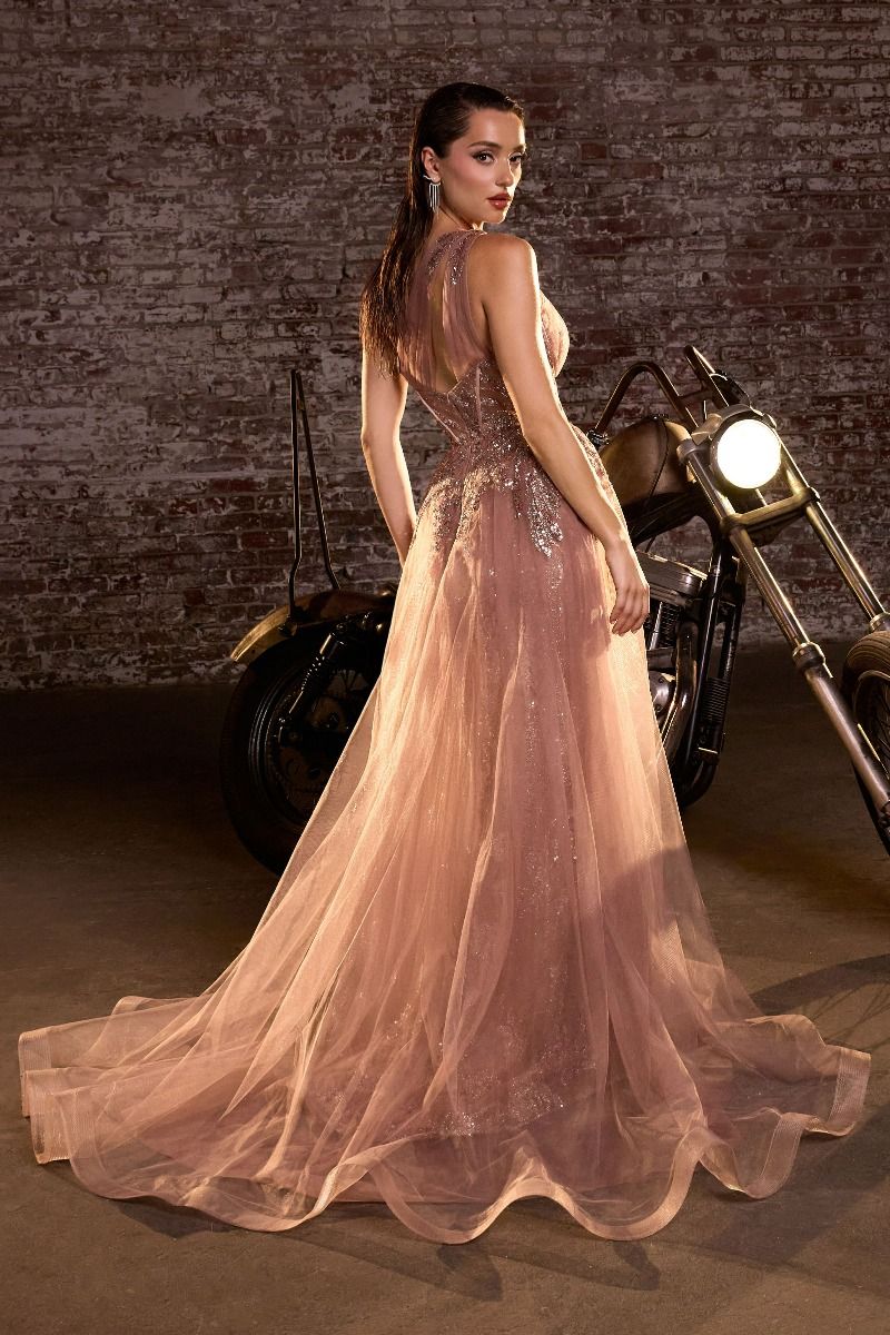 ODYSSEY GOWN - ONE SHOULDER GLITTER DRESS WITH OVERSKIRT - Image 9