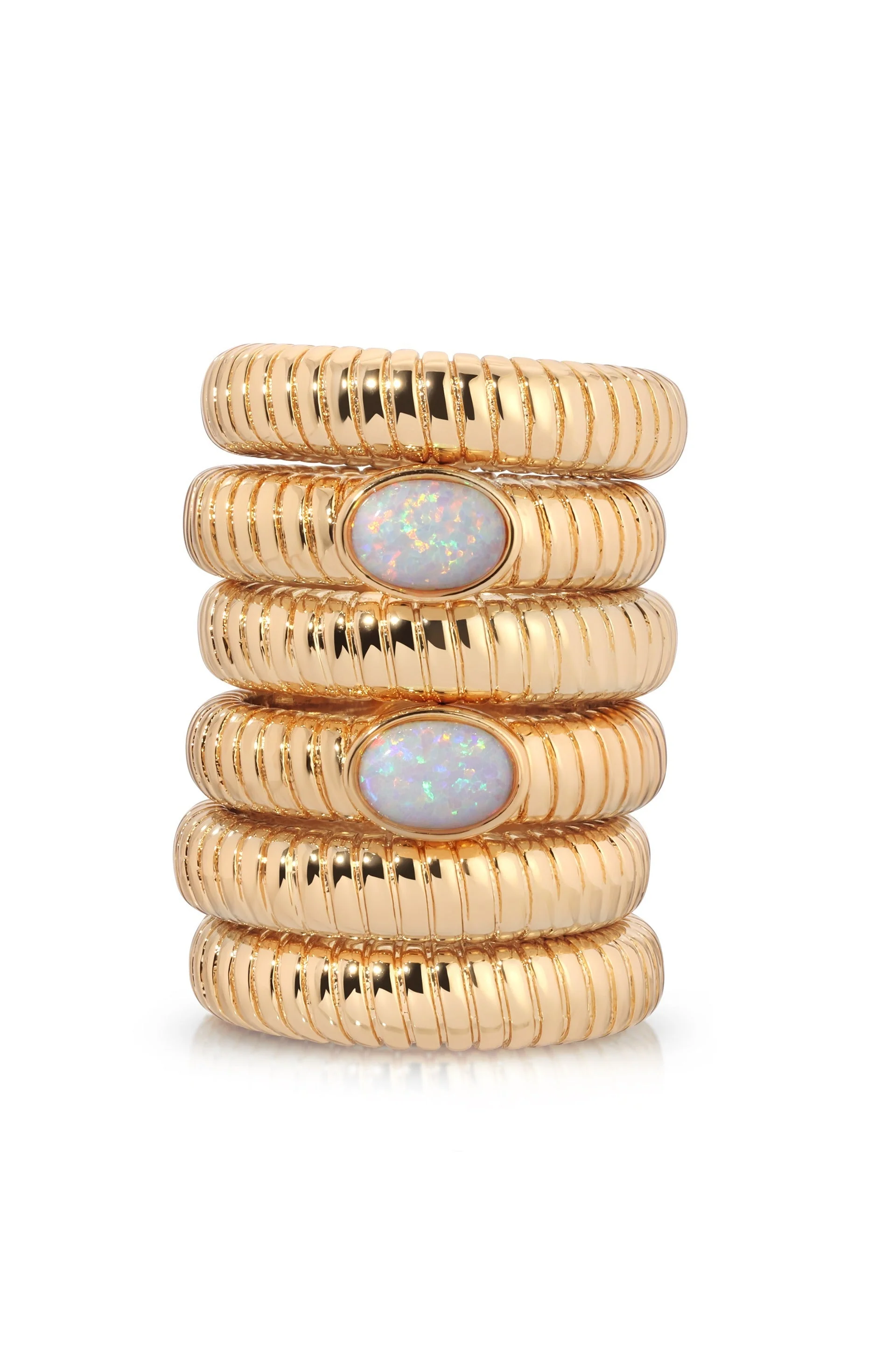 Opal Flex Ribbed Ring - Image 3