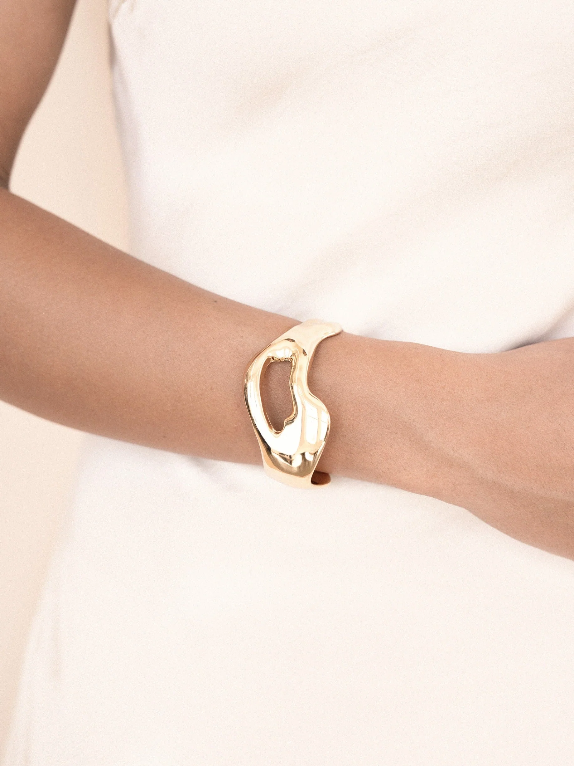 Open Abstract Cuff Bracelet - Image 4