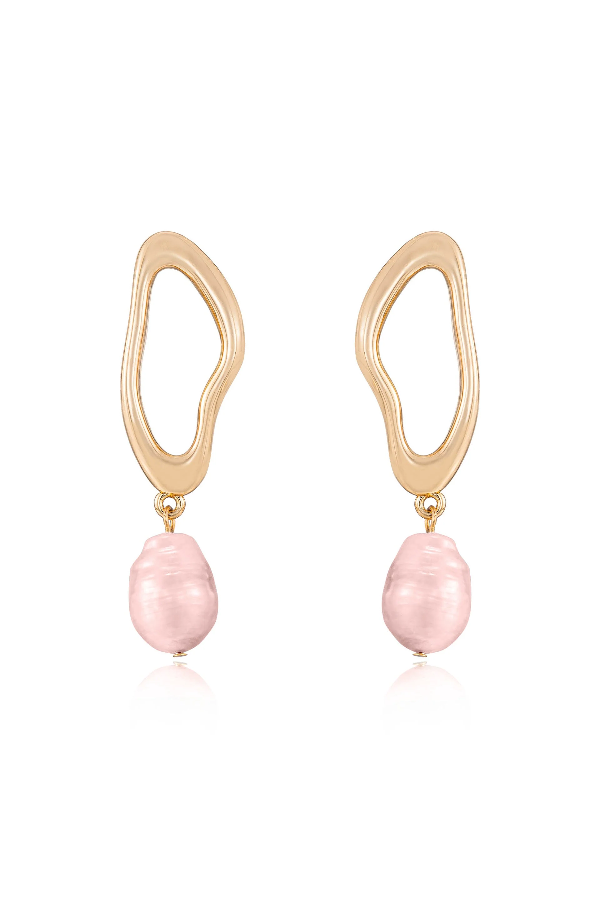Open Circle Freshwater Pearl Earrings - Image 10