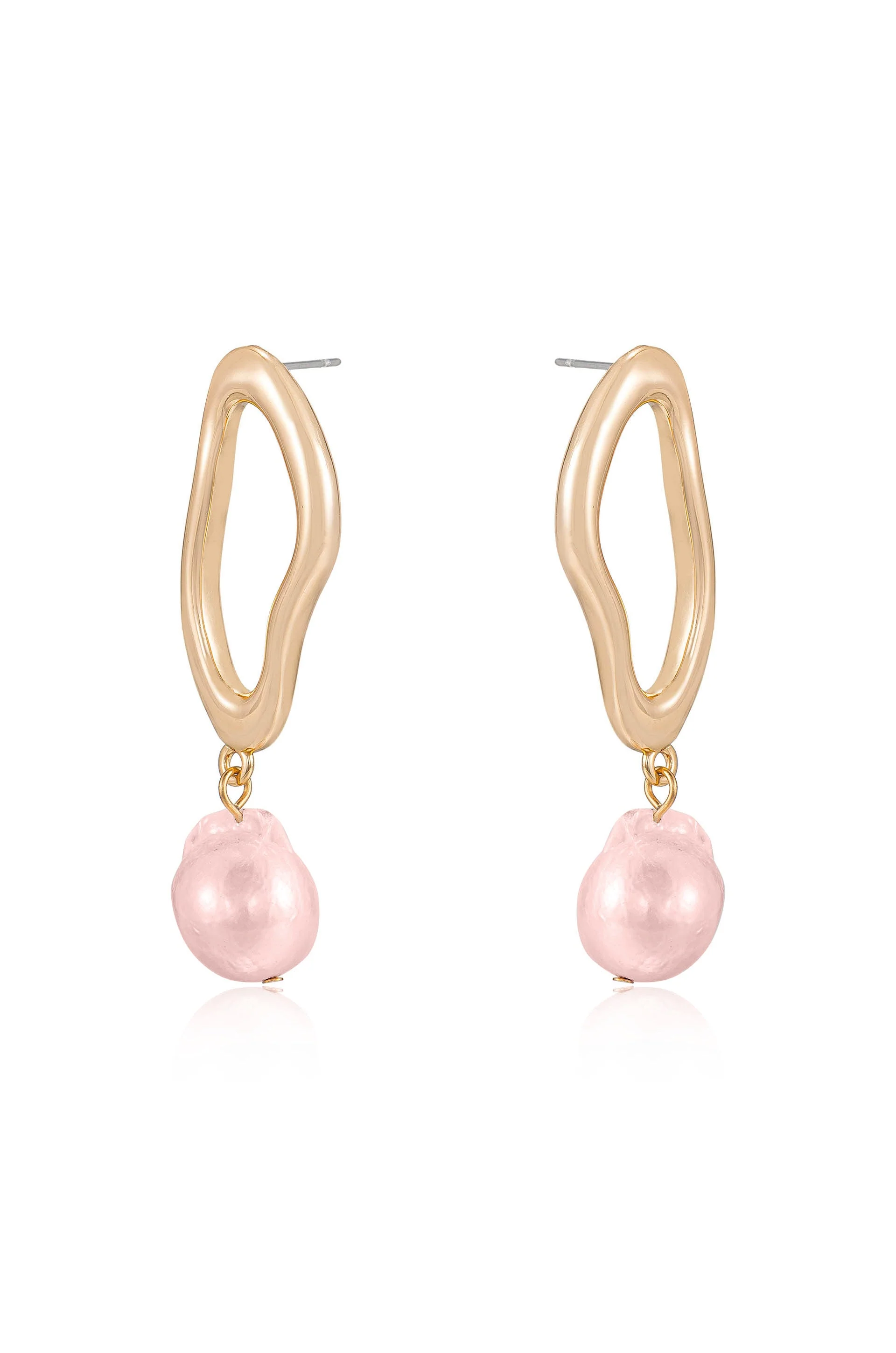 Open Circle Freshwater Pearl Earrings - Image 5