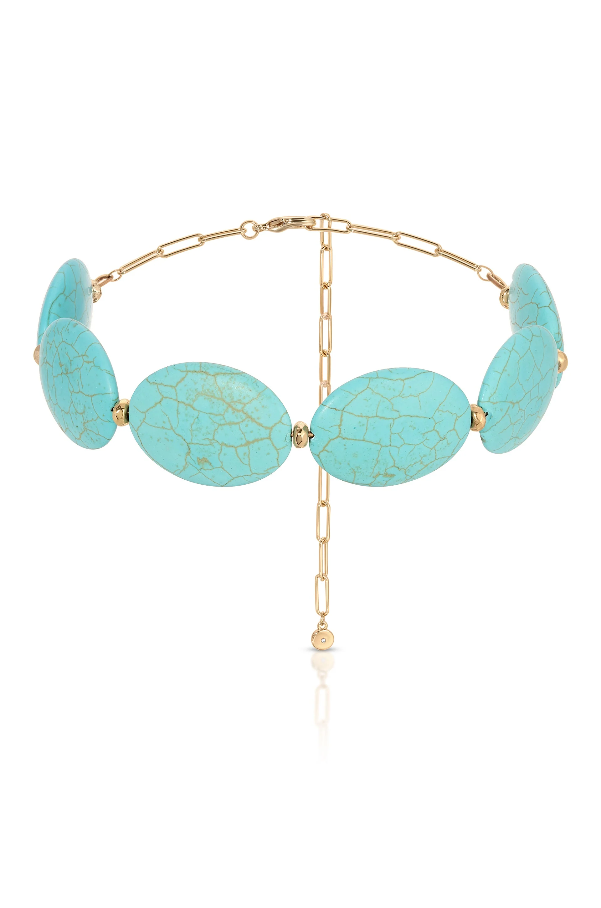 Oval Turquoise Stones Statement Choker - Image 2