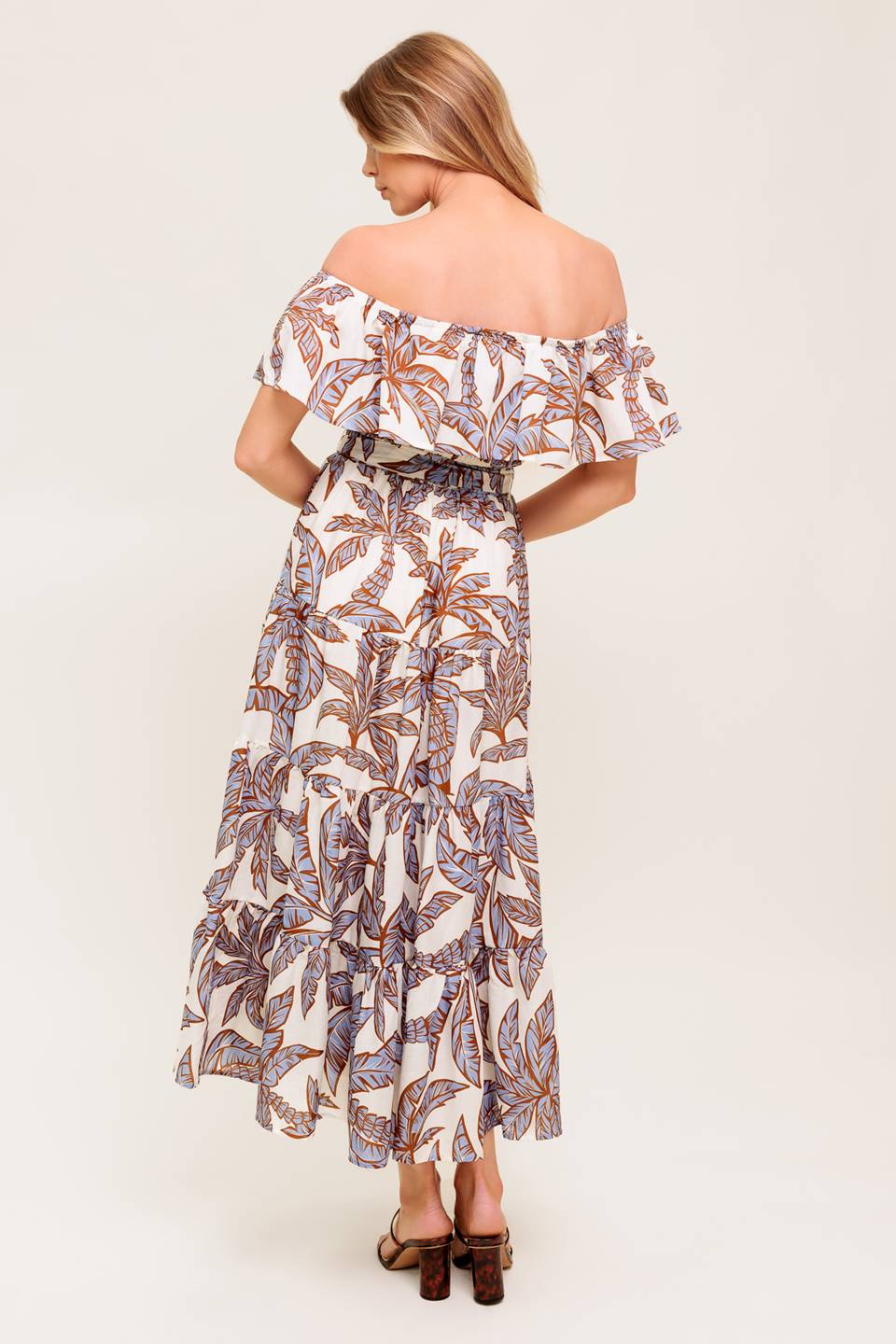 PALM TREE GARDEN - OFF THE SHOULDER MIDI DRESS - Image 2
