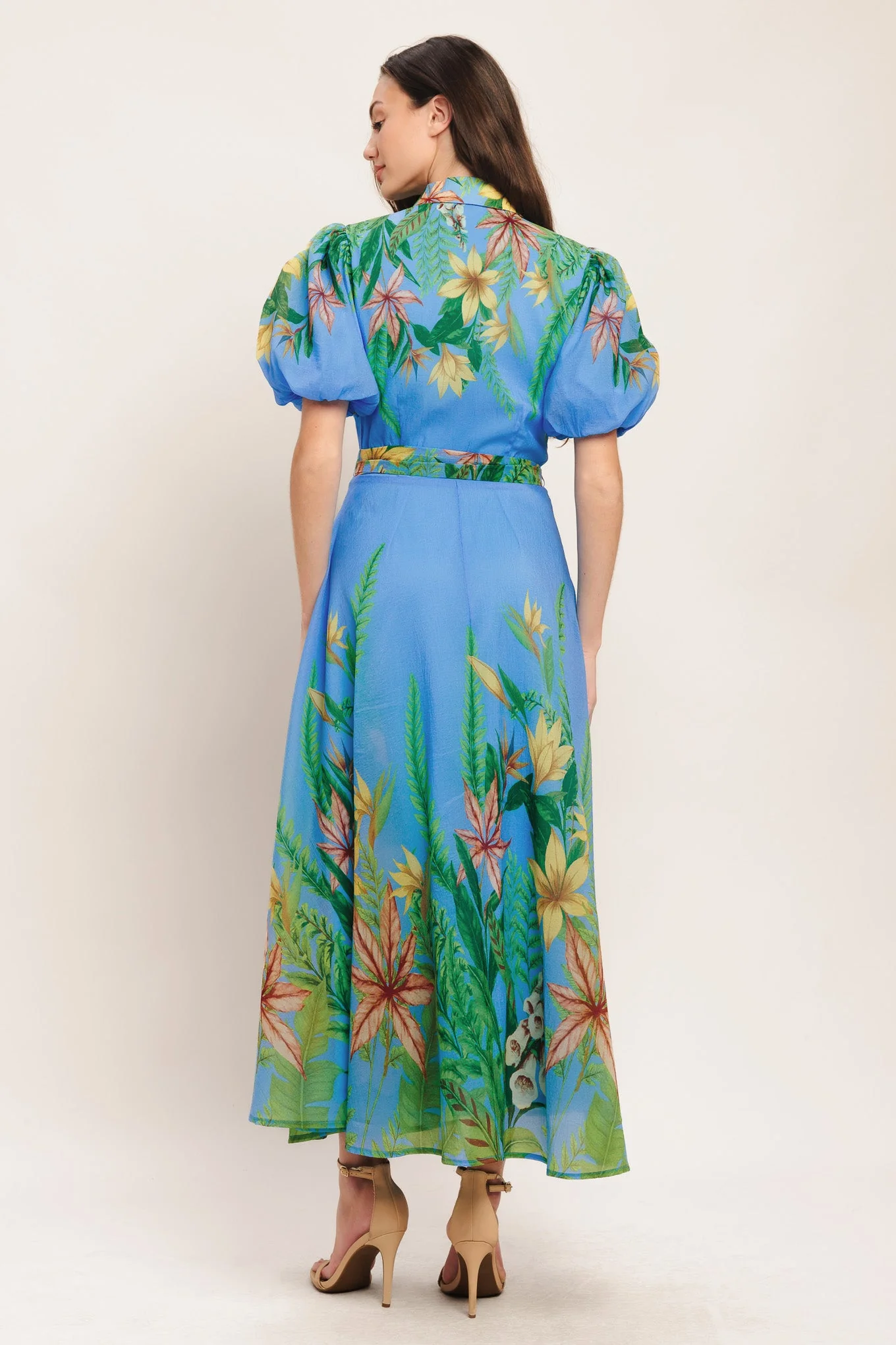PALM SERENADE BLUE MIDI DRESS - Image 2