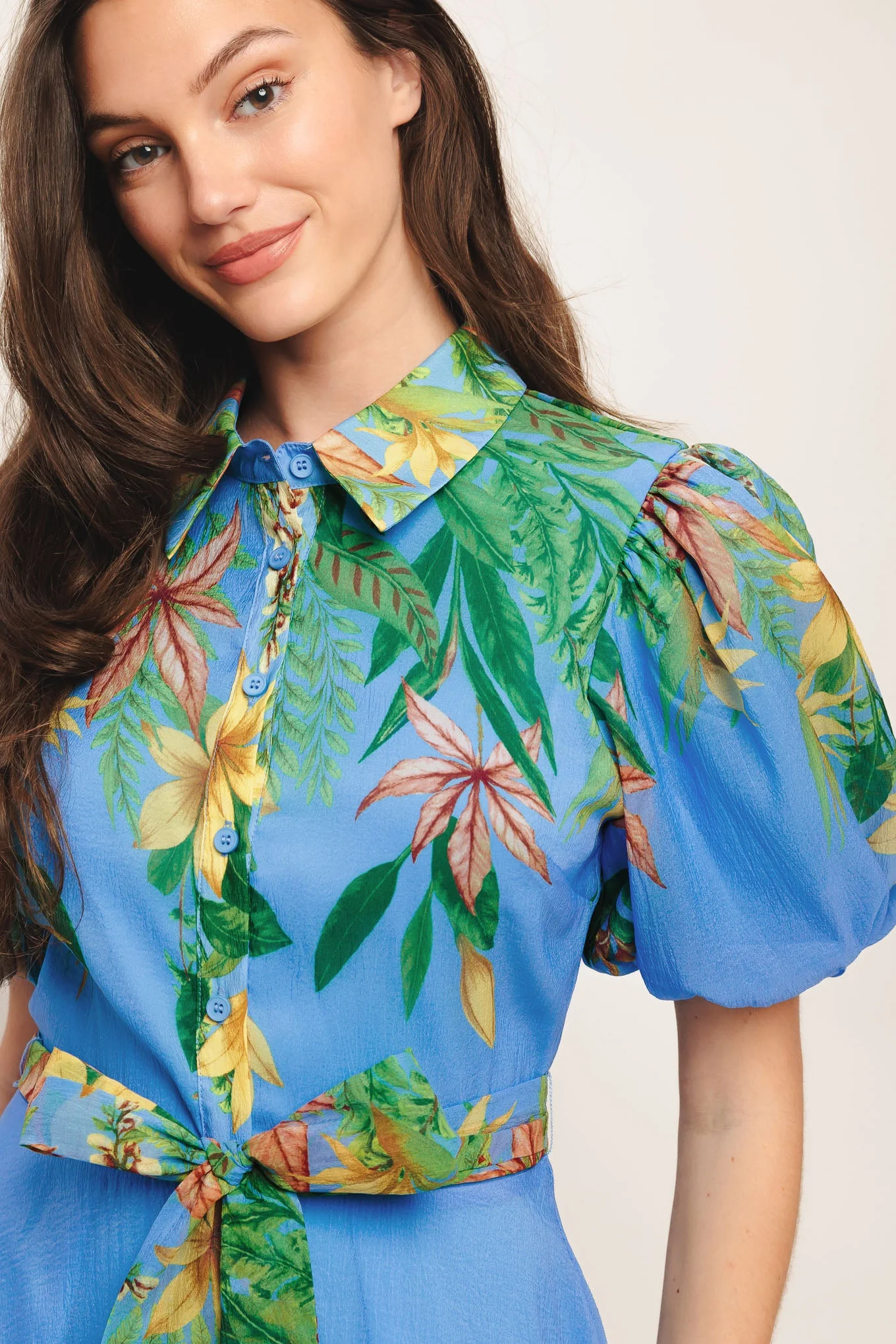 PALM SERENADE BLUE MIDI DRESS - Image 6