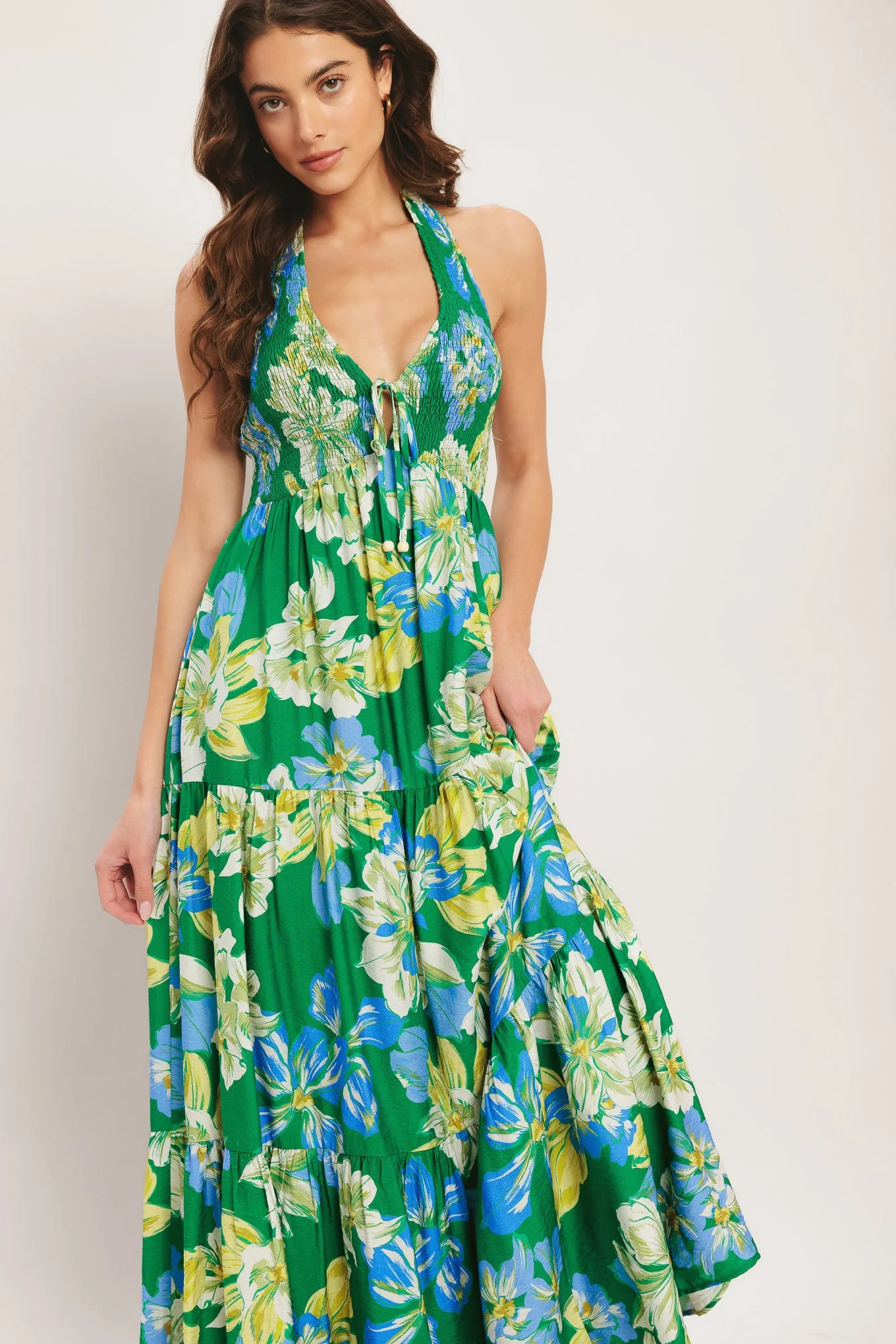 PALM SHORE BLOOM GREEN MAXI DRESS - Image 6