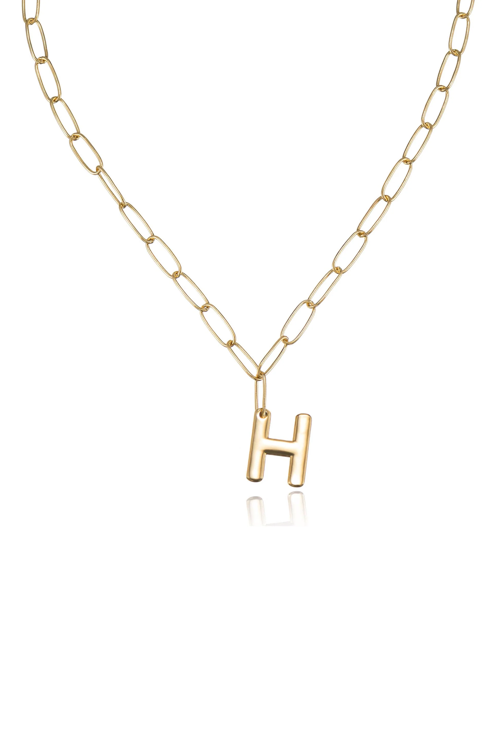 Paperclip Link Initial Necklace - Image 10