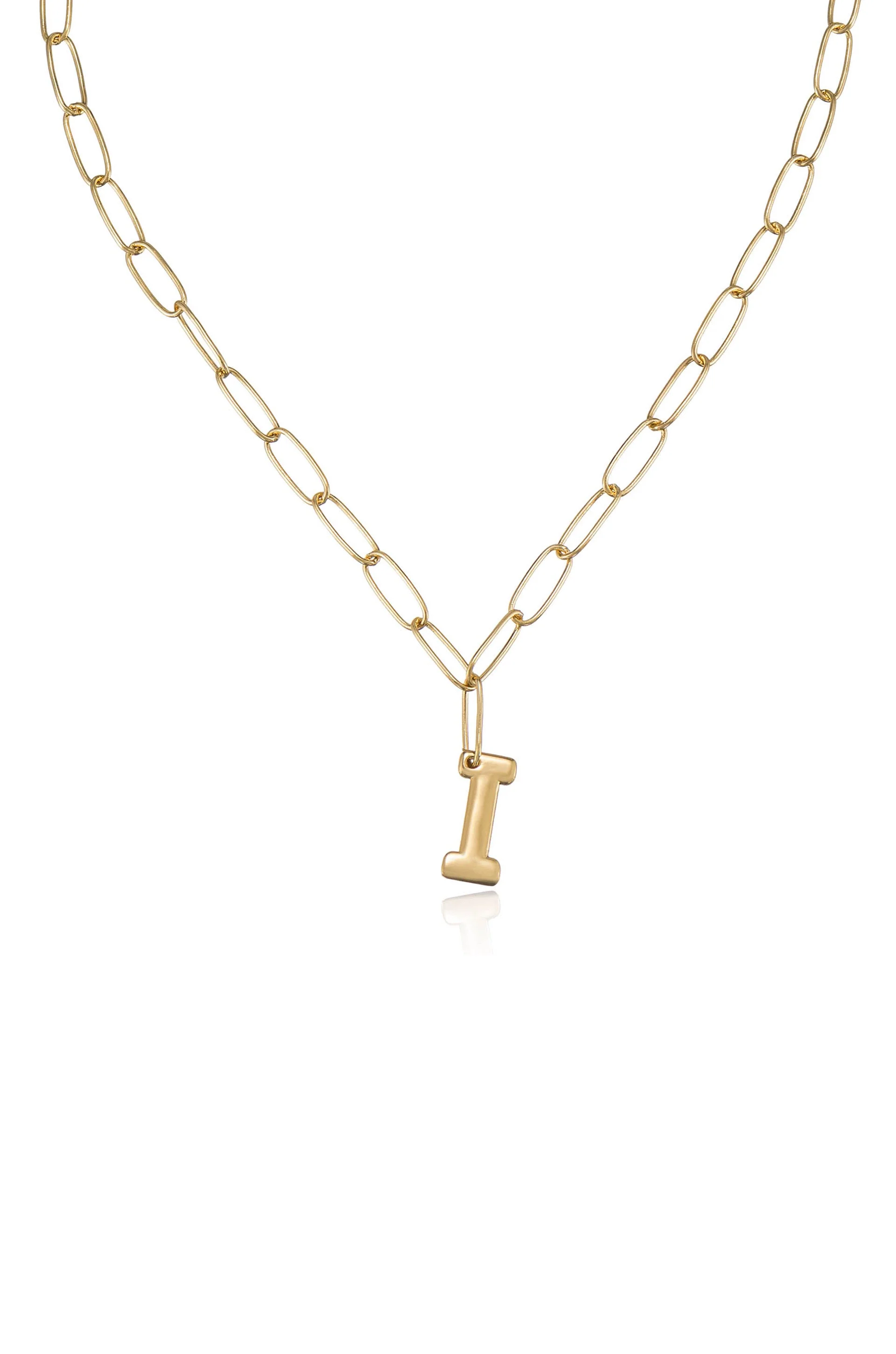Paperclip Link Initial Necklace - Image 11