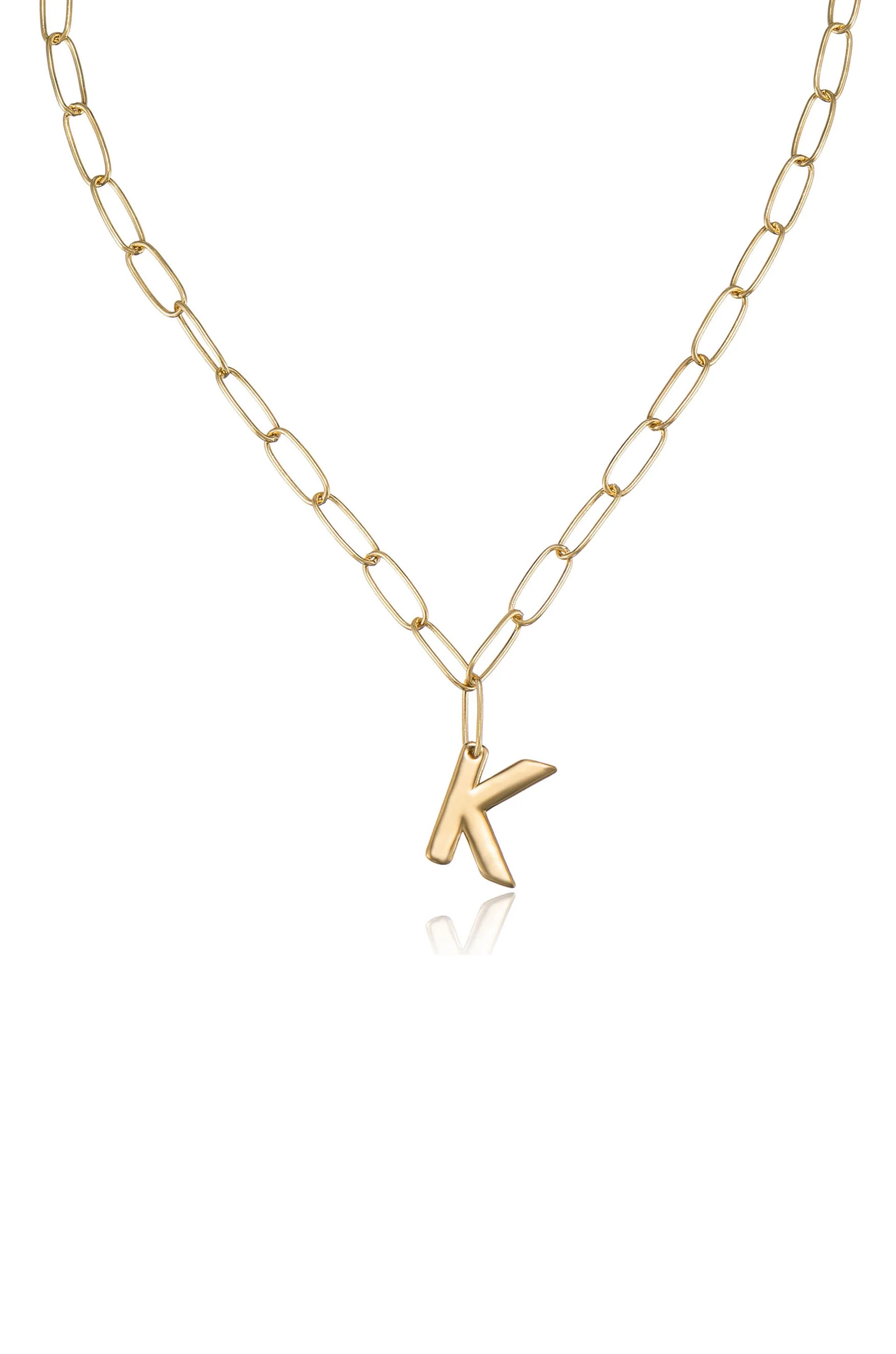Paperclip Link Initial Necklace - Image 13