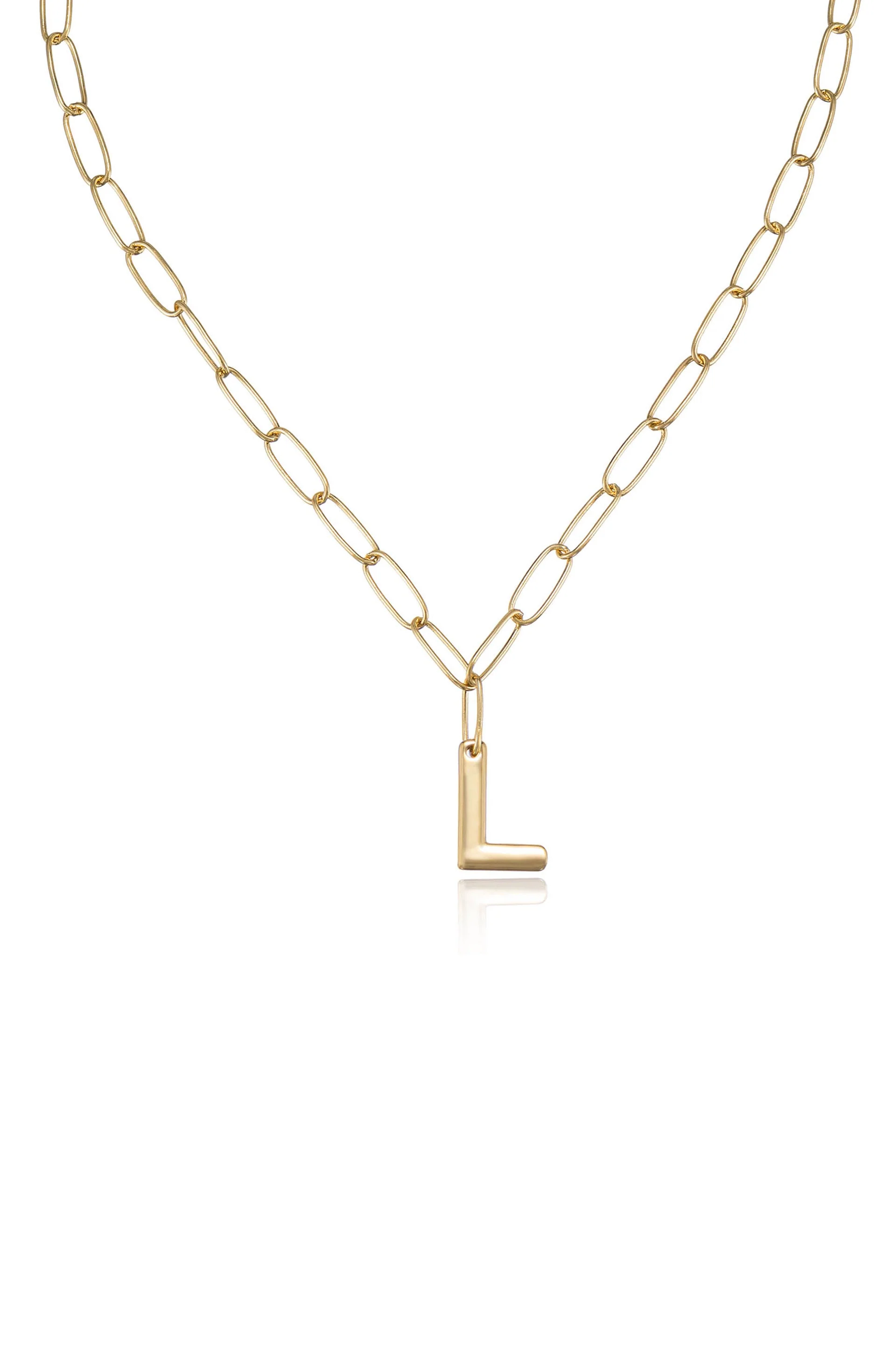 Paperclip Link Initial Necklace - Image 14