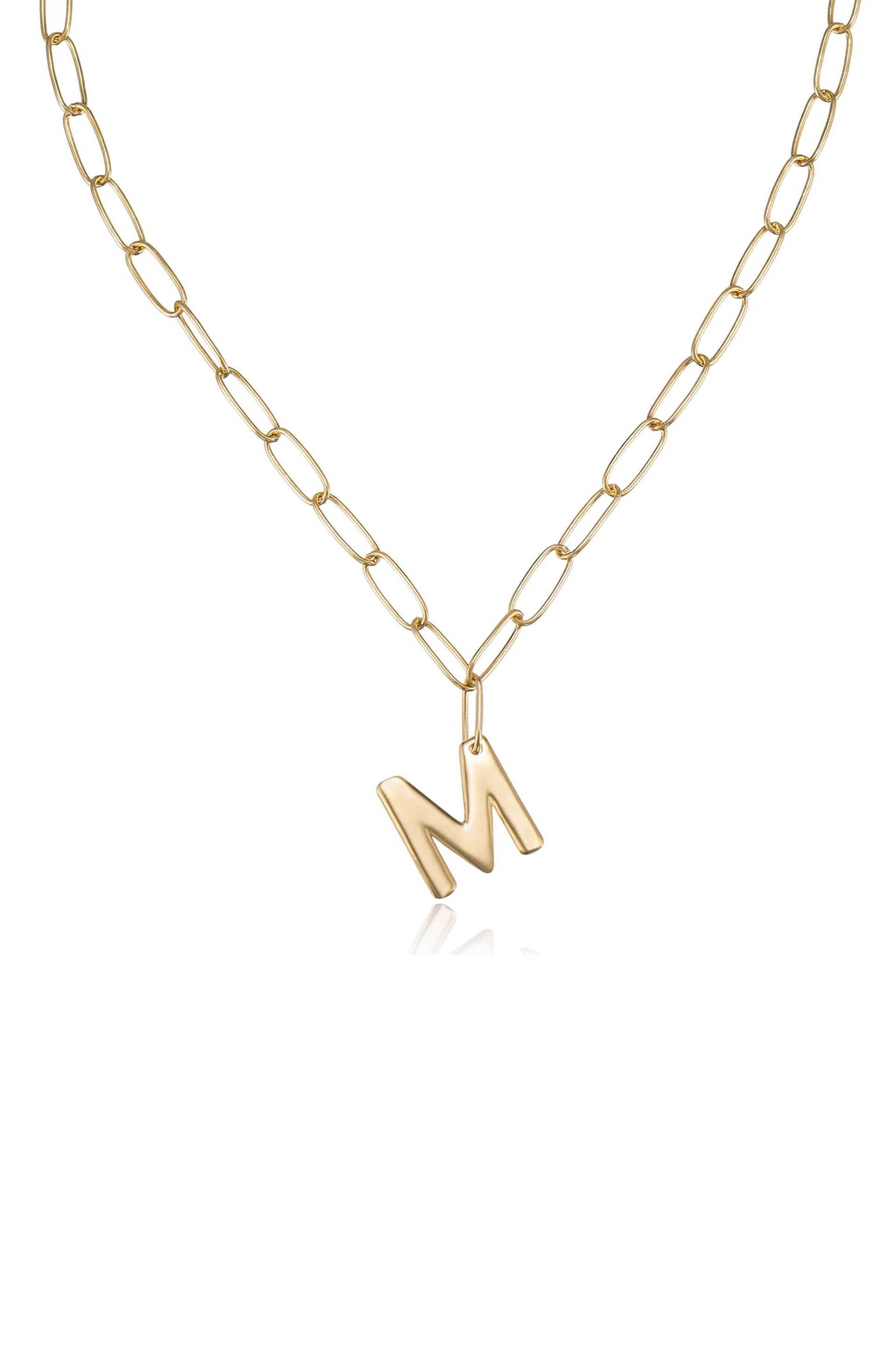 Paperclip Link Initial Necklace - Image 15