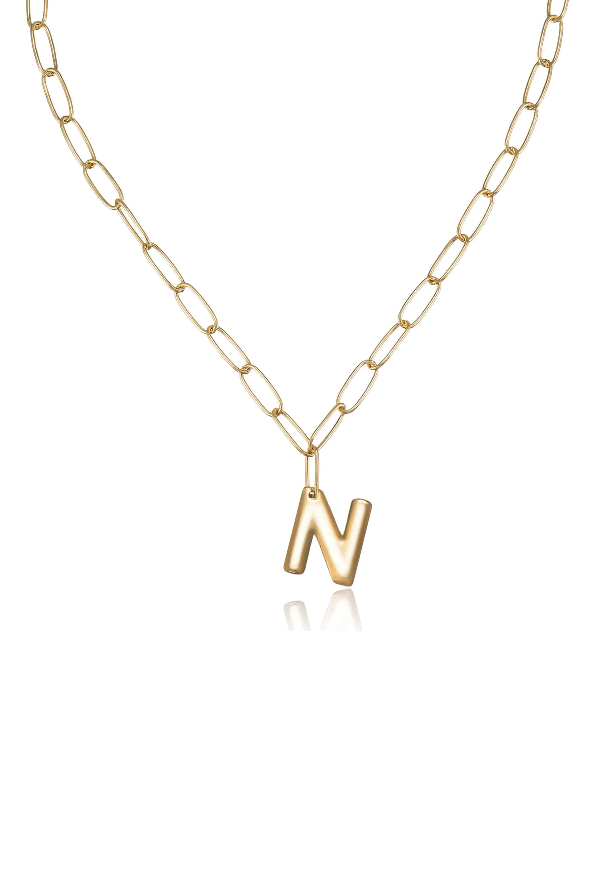 Paperclip Link Initial Necklace - Image 16