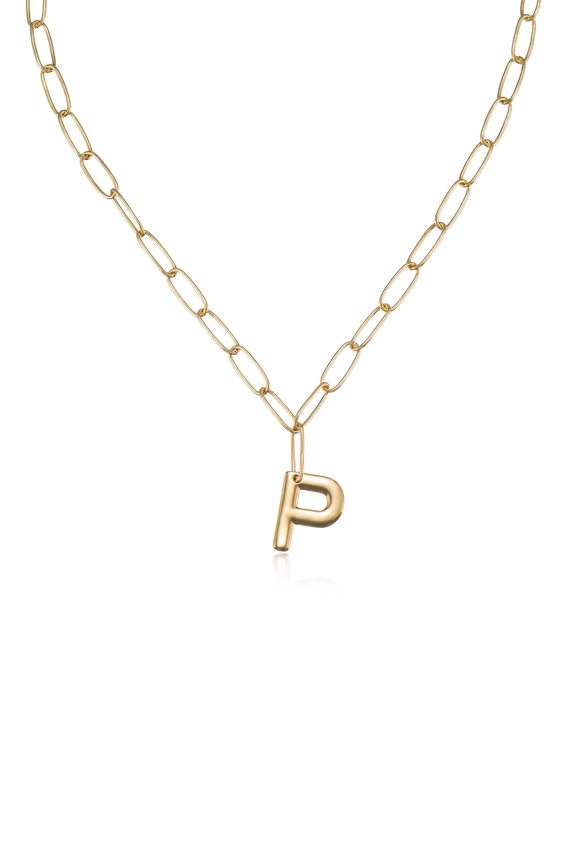 Paperclip Link Initial Necklace - Image 18