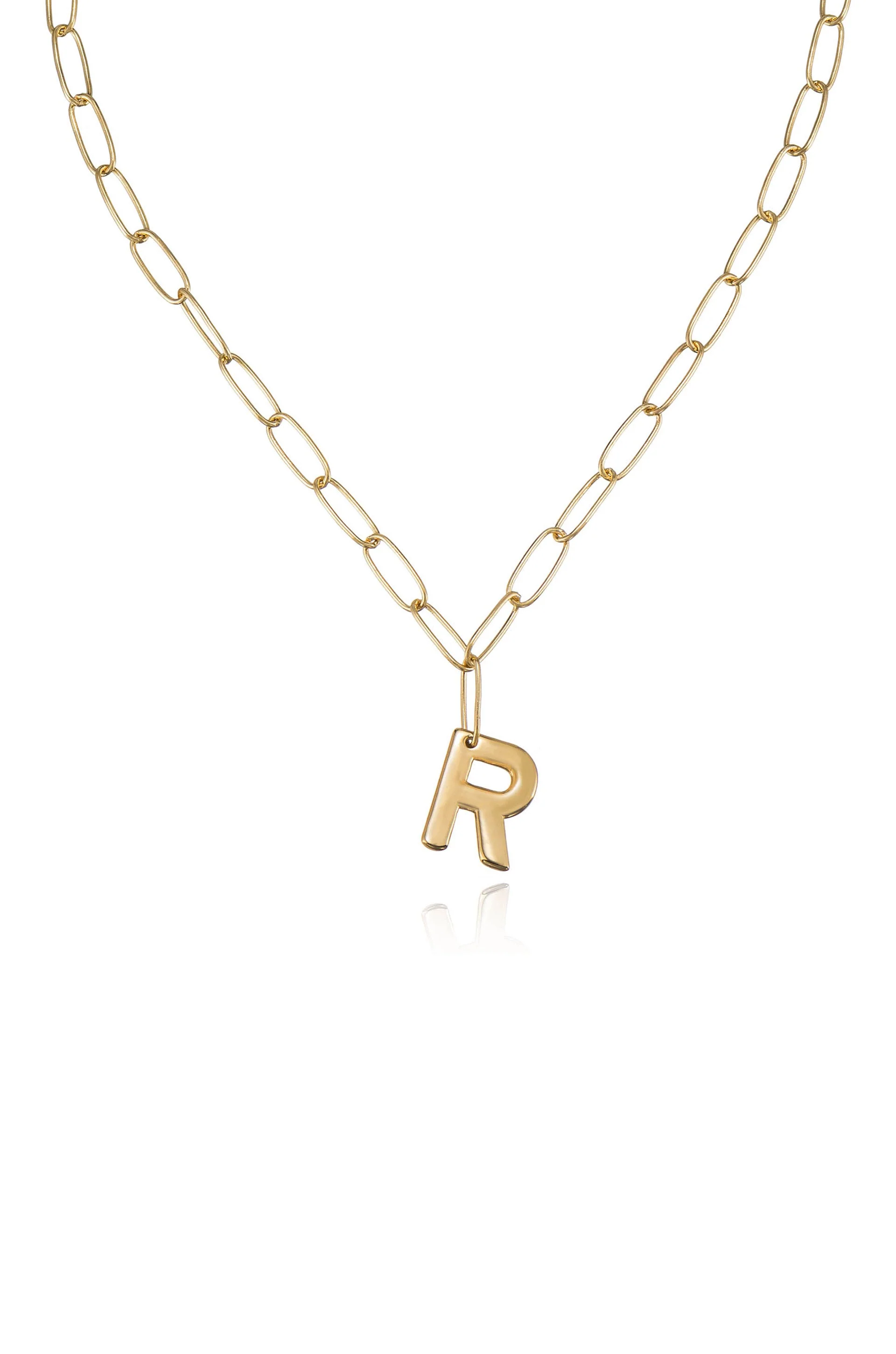 Paperclip Link Initial Necklace - Image 19