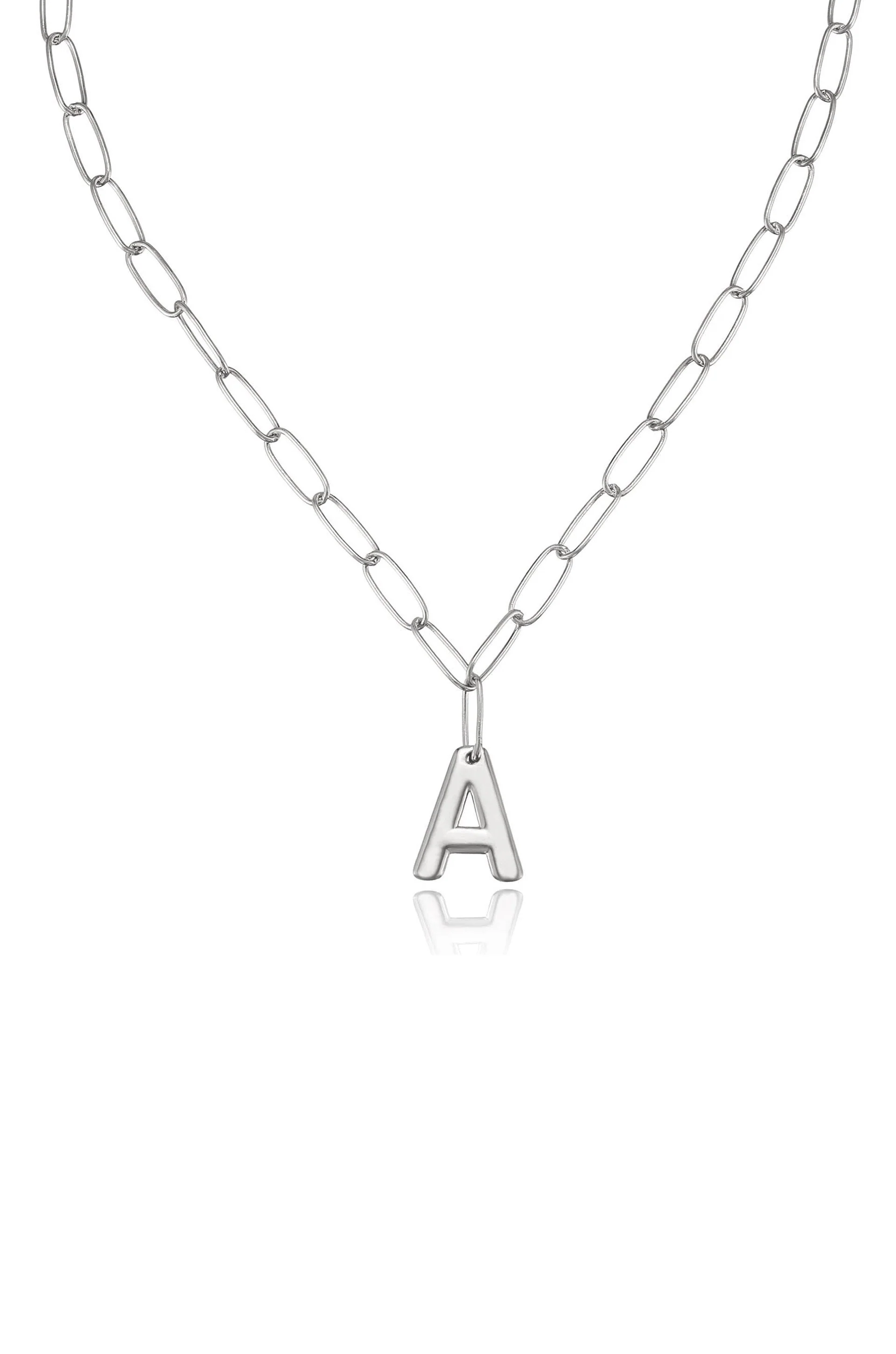 Paperclip Link Initial Necklace - Image 23