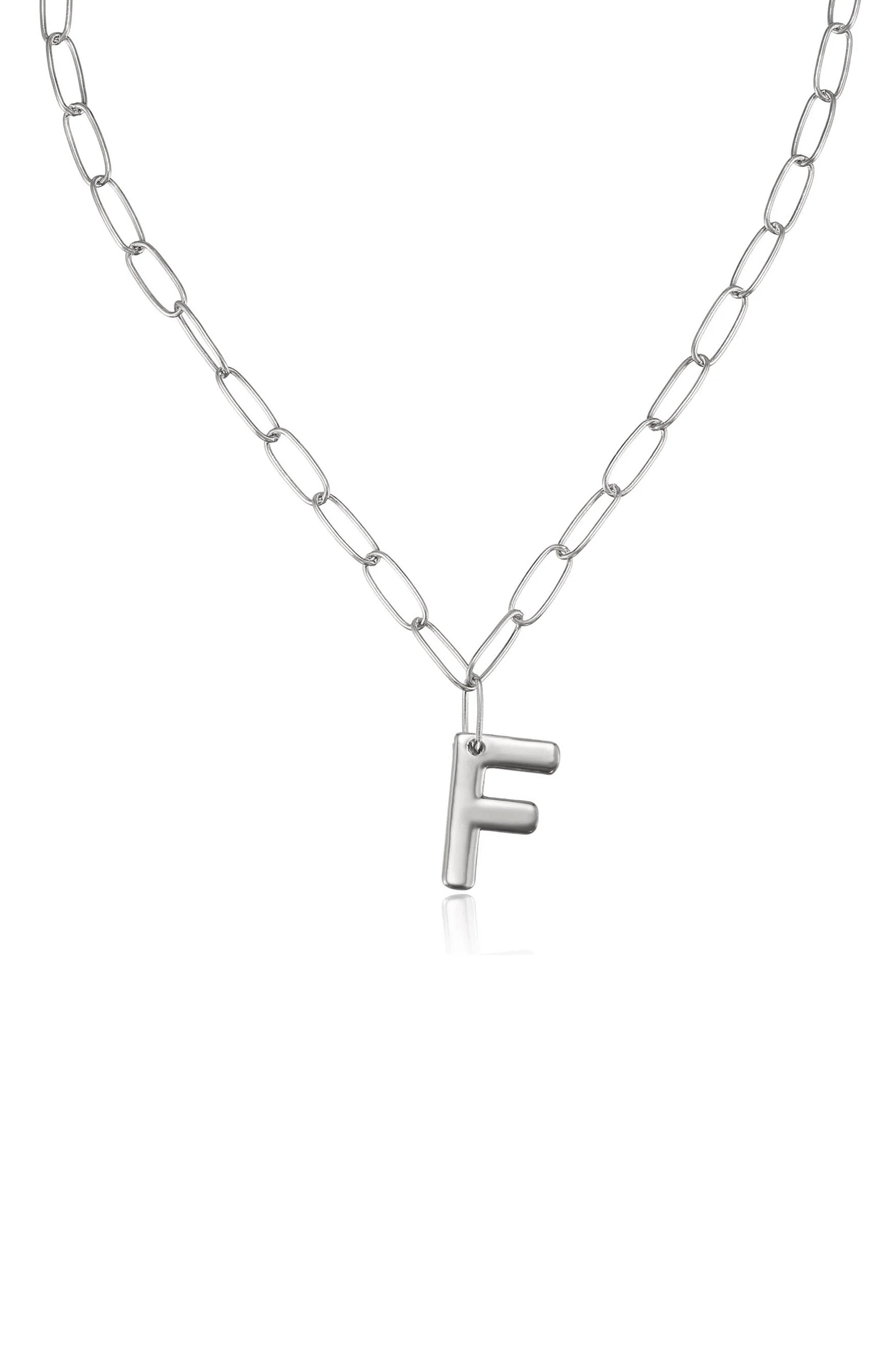 Paperclip Link Initial Necklace - Image 27