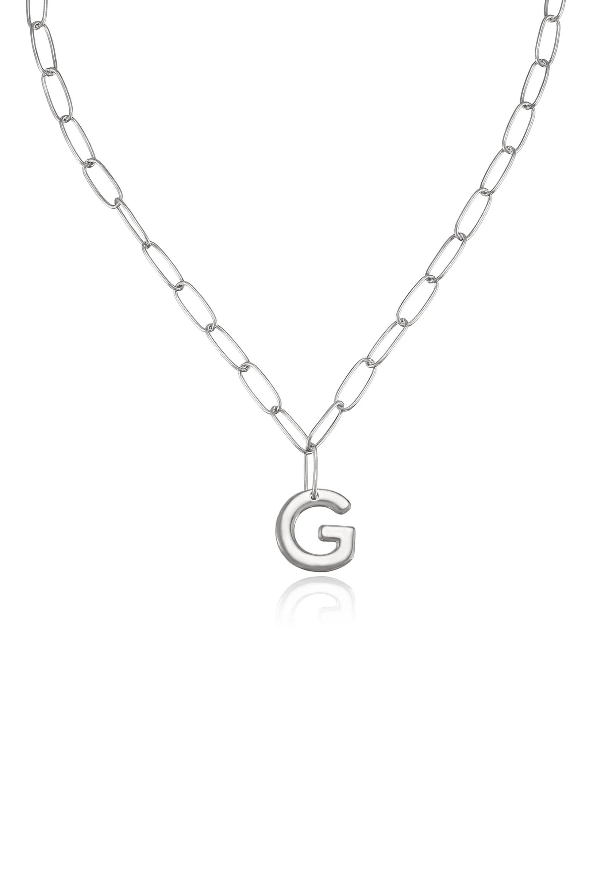Paperclip Link Initial Necklace - Image 28