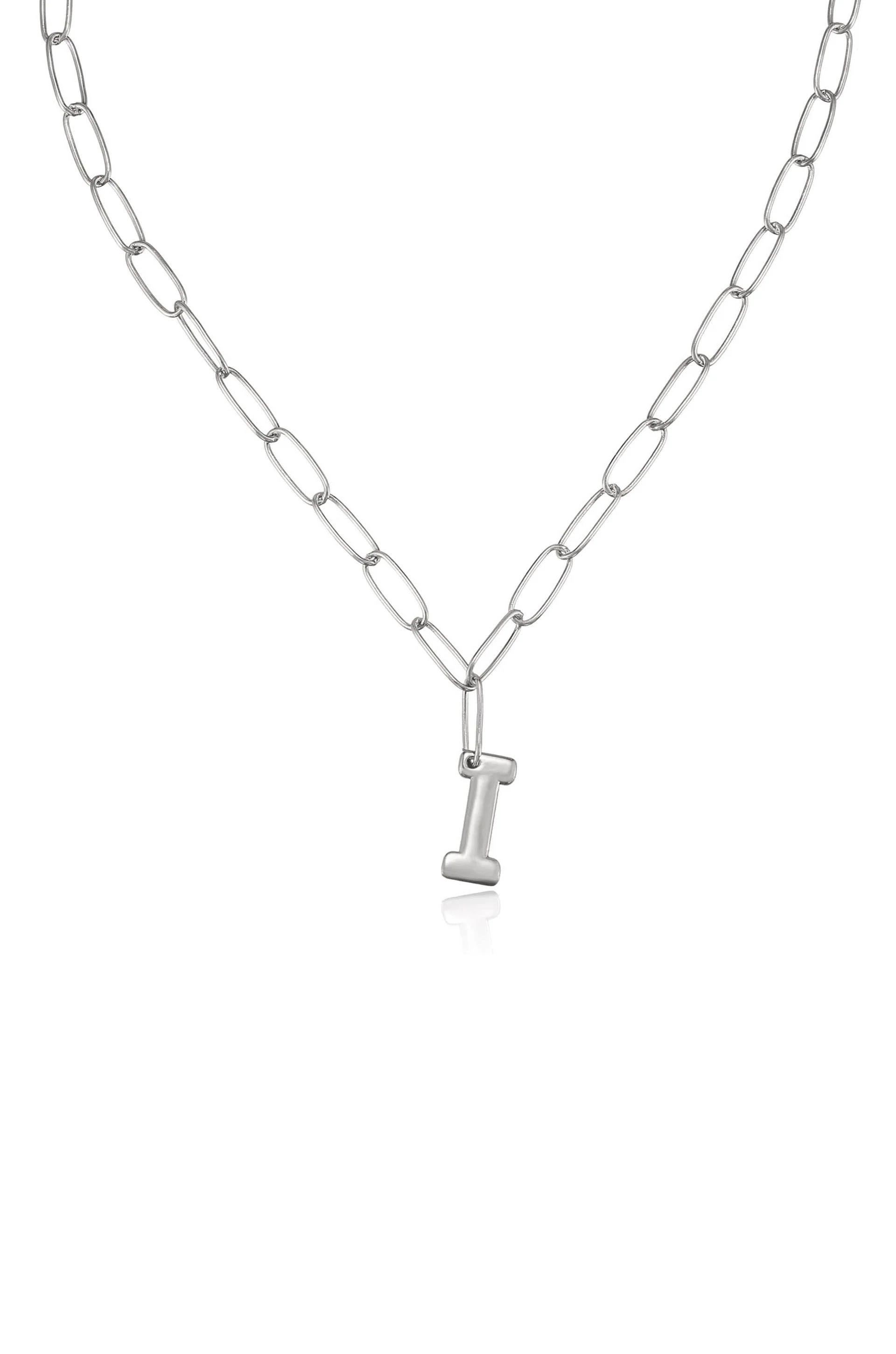 Paperclip Link Initial Necklace - Image 30