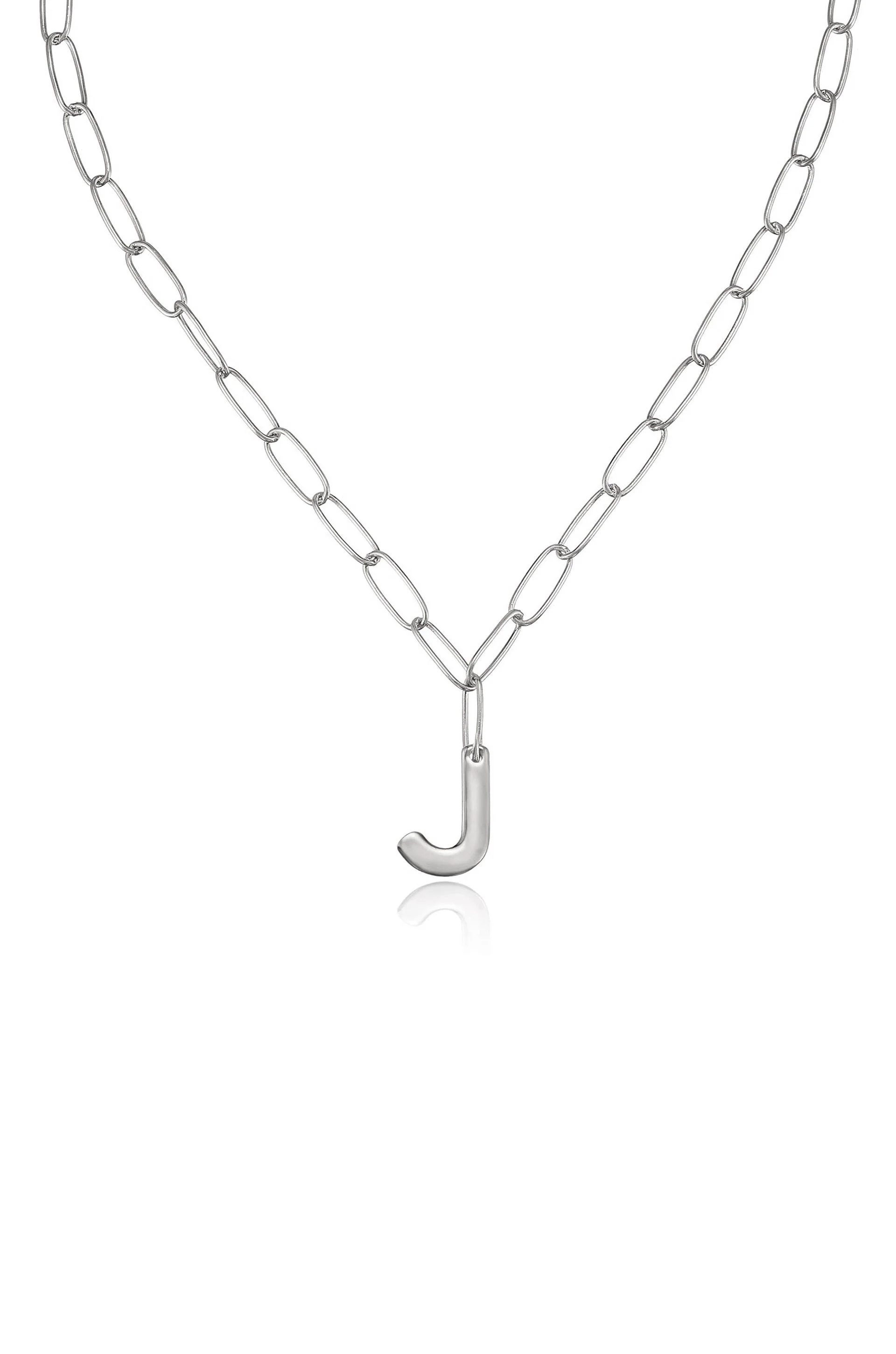 Paperclip Link Initial Necklace - Image 31