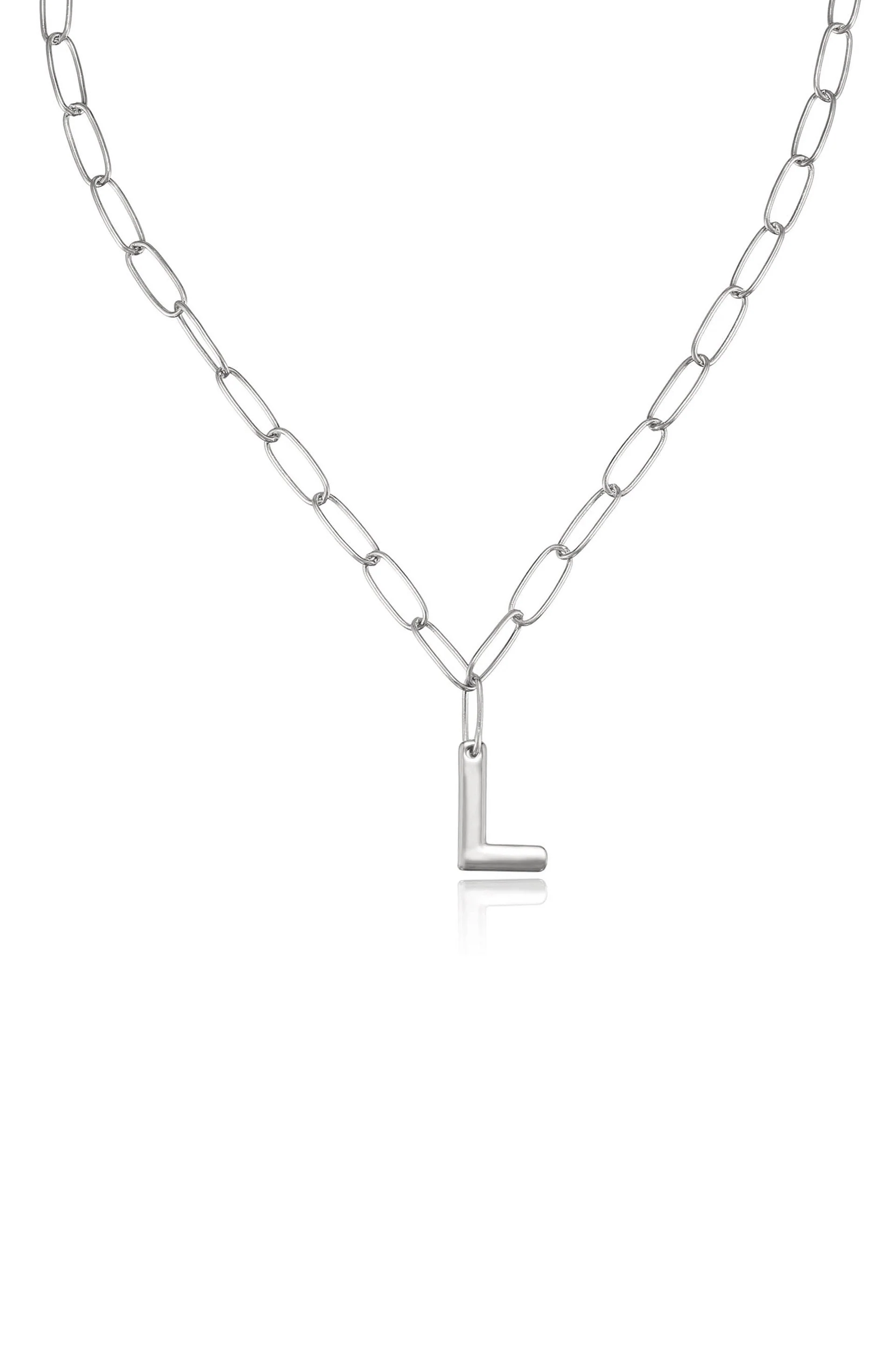 Paperclip Link Initial Necklace - Image 33