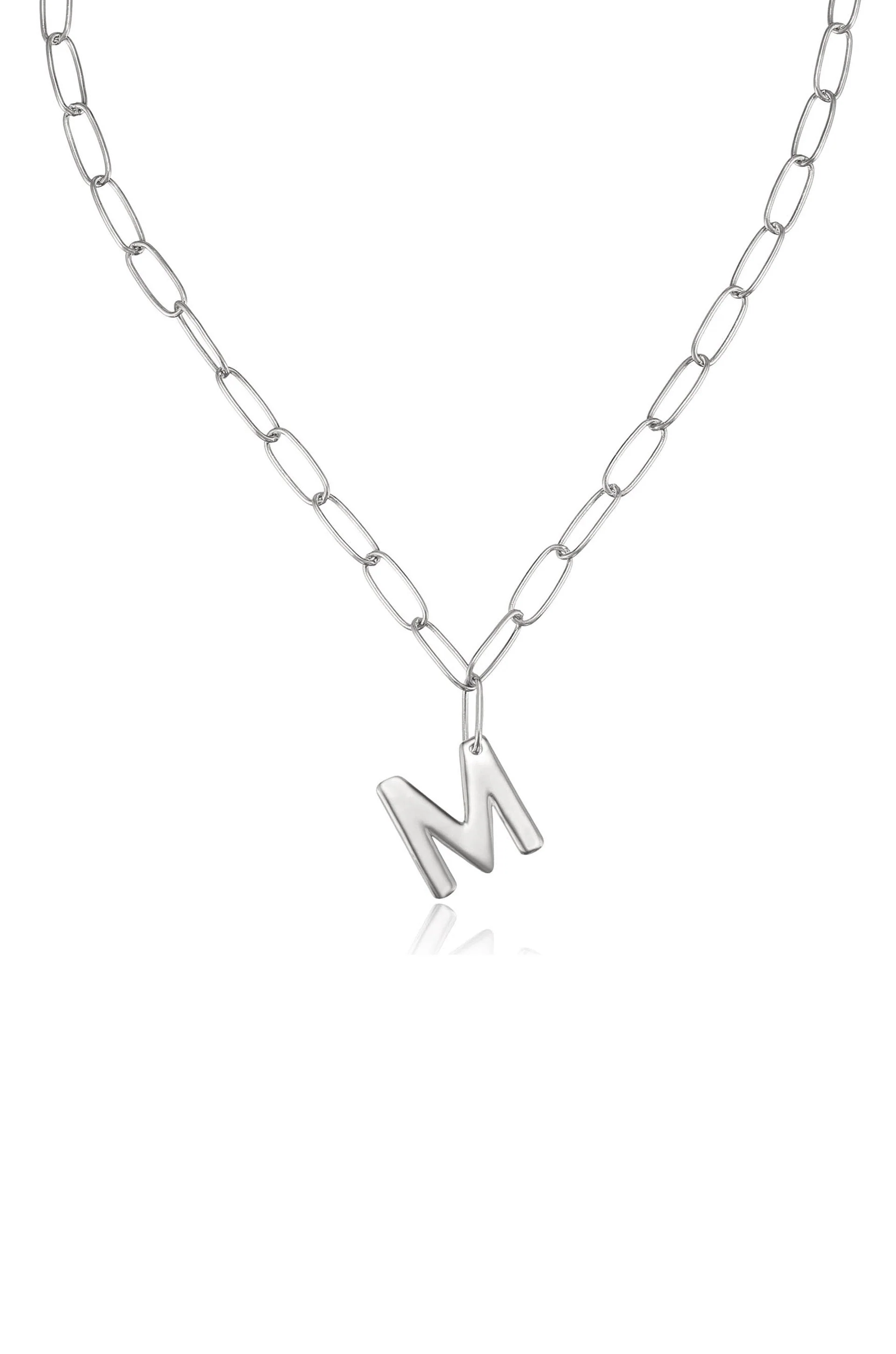 Paperclip Link Initial Necklace - Image 34