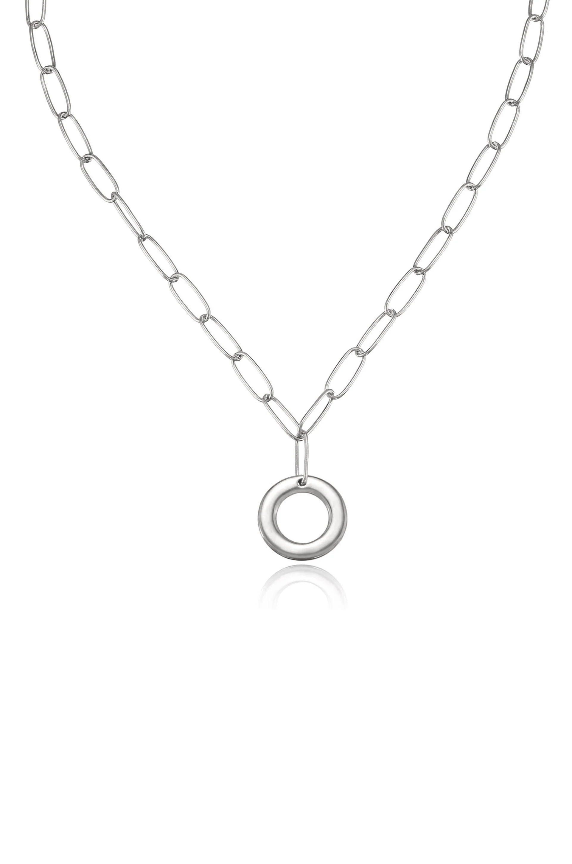 Paperclip Link Initial Necklace - Image 36