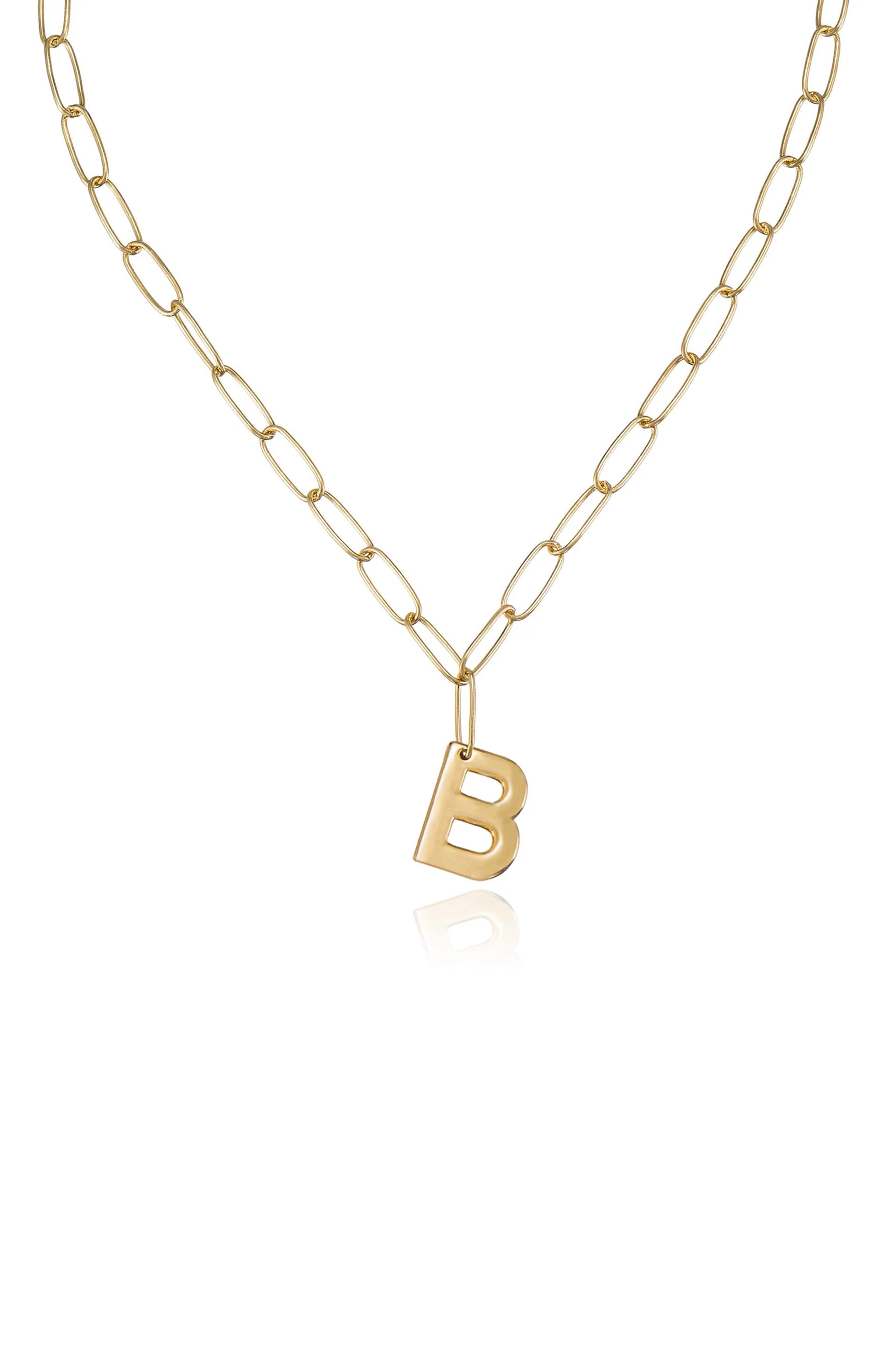 Paperclip Link Initial Necklace - Image 4