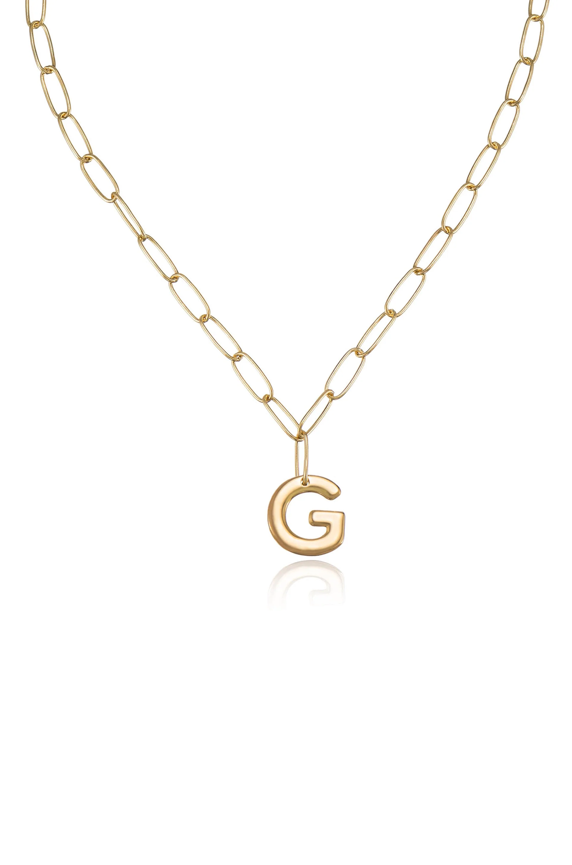 Paperclip Link Initial Necklace - Image 9