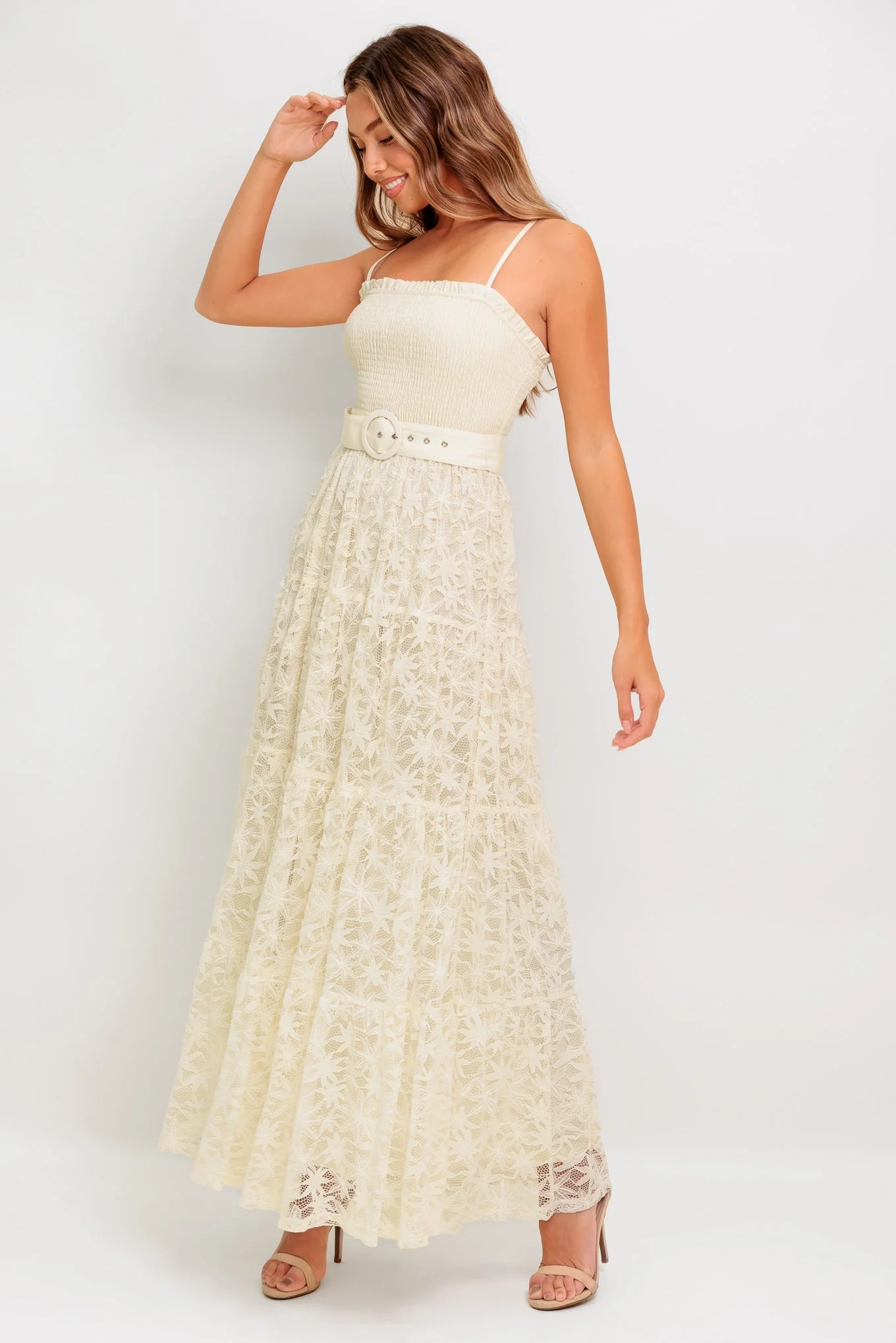 PARADISE AWAITS CREAM LACE ANKLE DRESS - Image 5