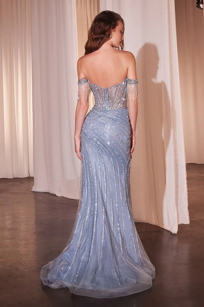 Paris Gown - FULLY EMBELLISHED OFF THE SHOULDER EVENING GOWN - Image 9