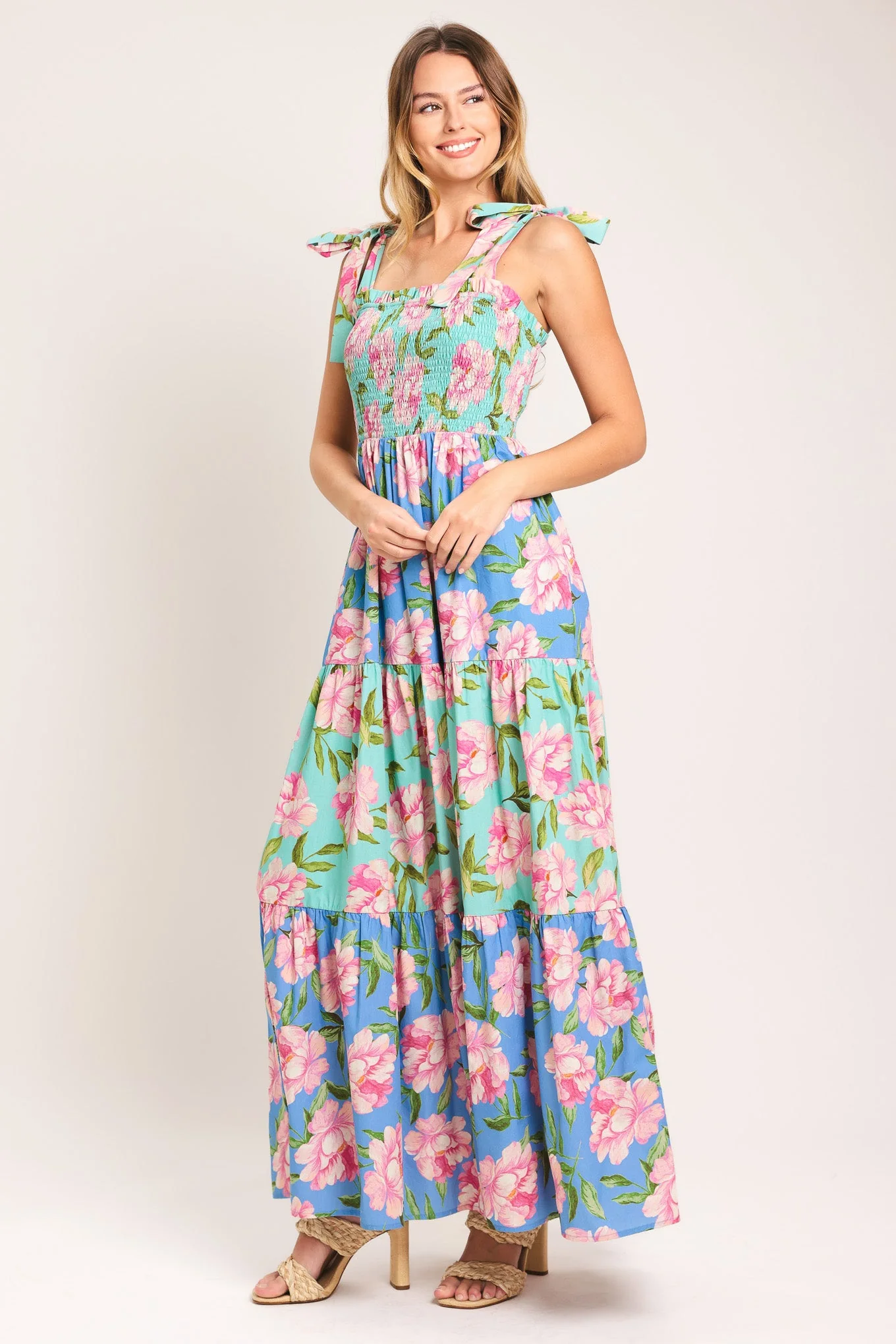 PASTEL GLOW FLORAL MAXI DRESS - Image 3