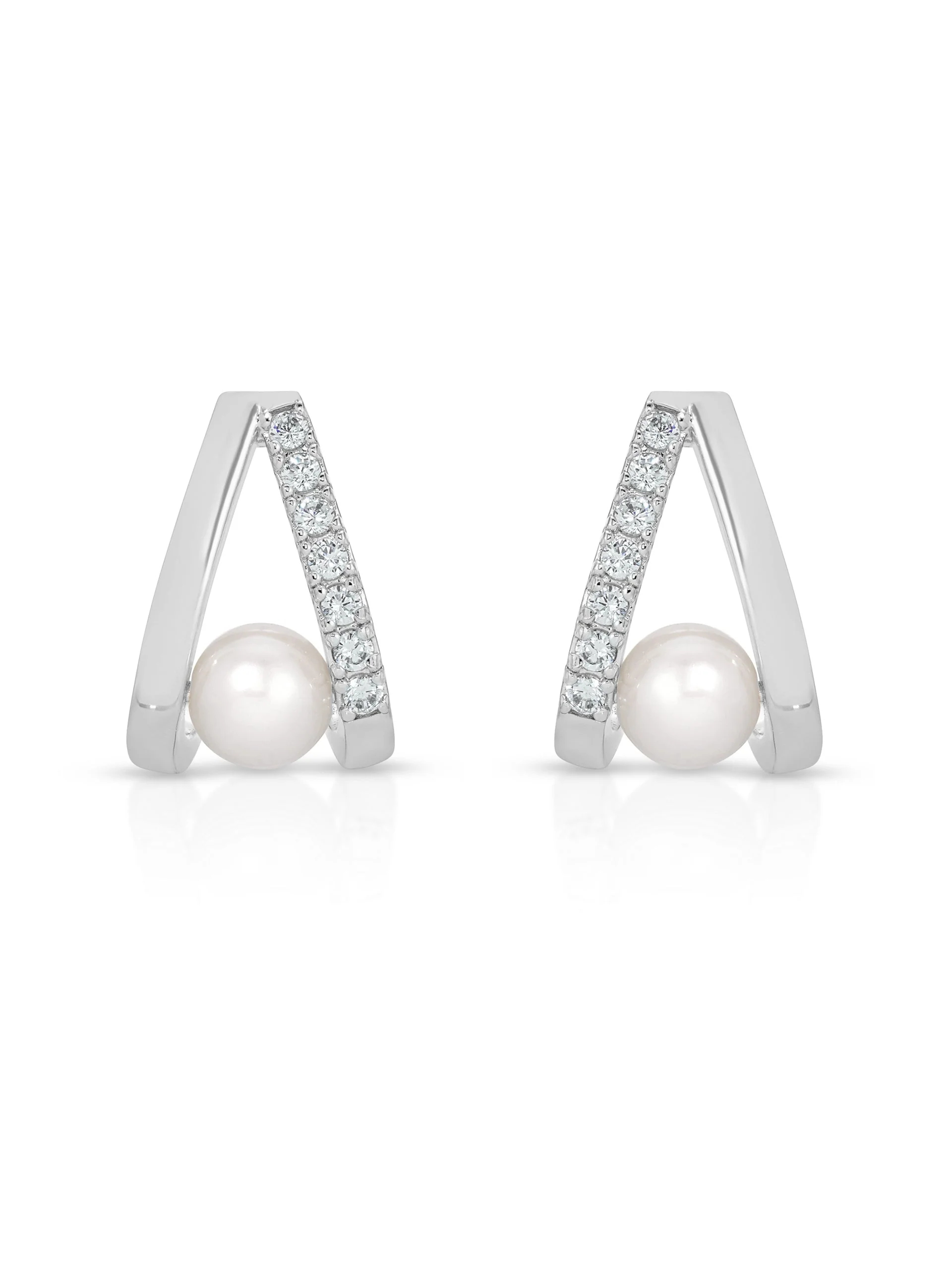 Pavé and Pearl Earrings - Image 5