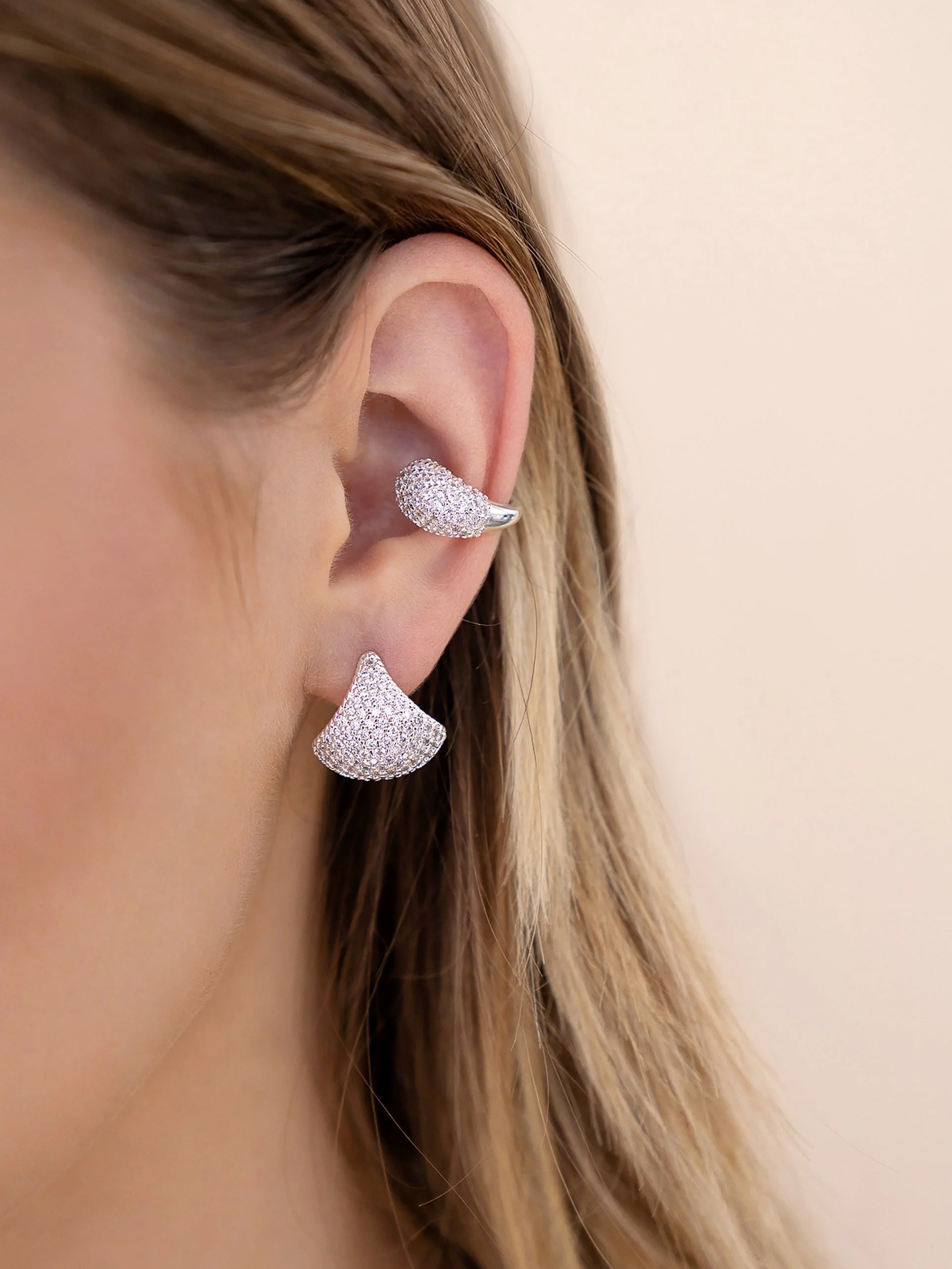 Pavé Encrusted Huggie Hoops - Image 8