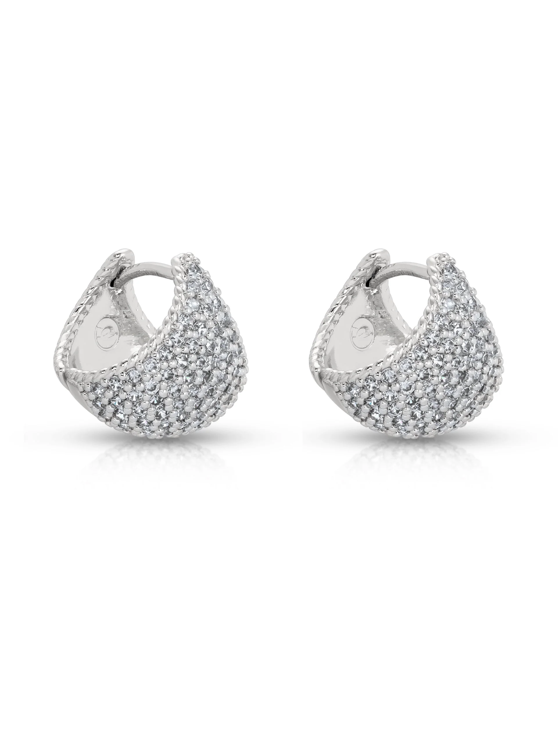 Pavé Encrusted Huggie Hoops - Image 9