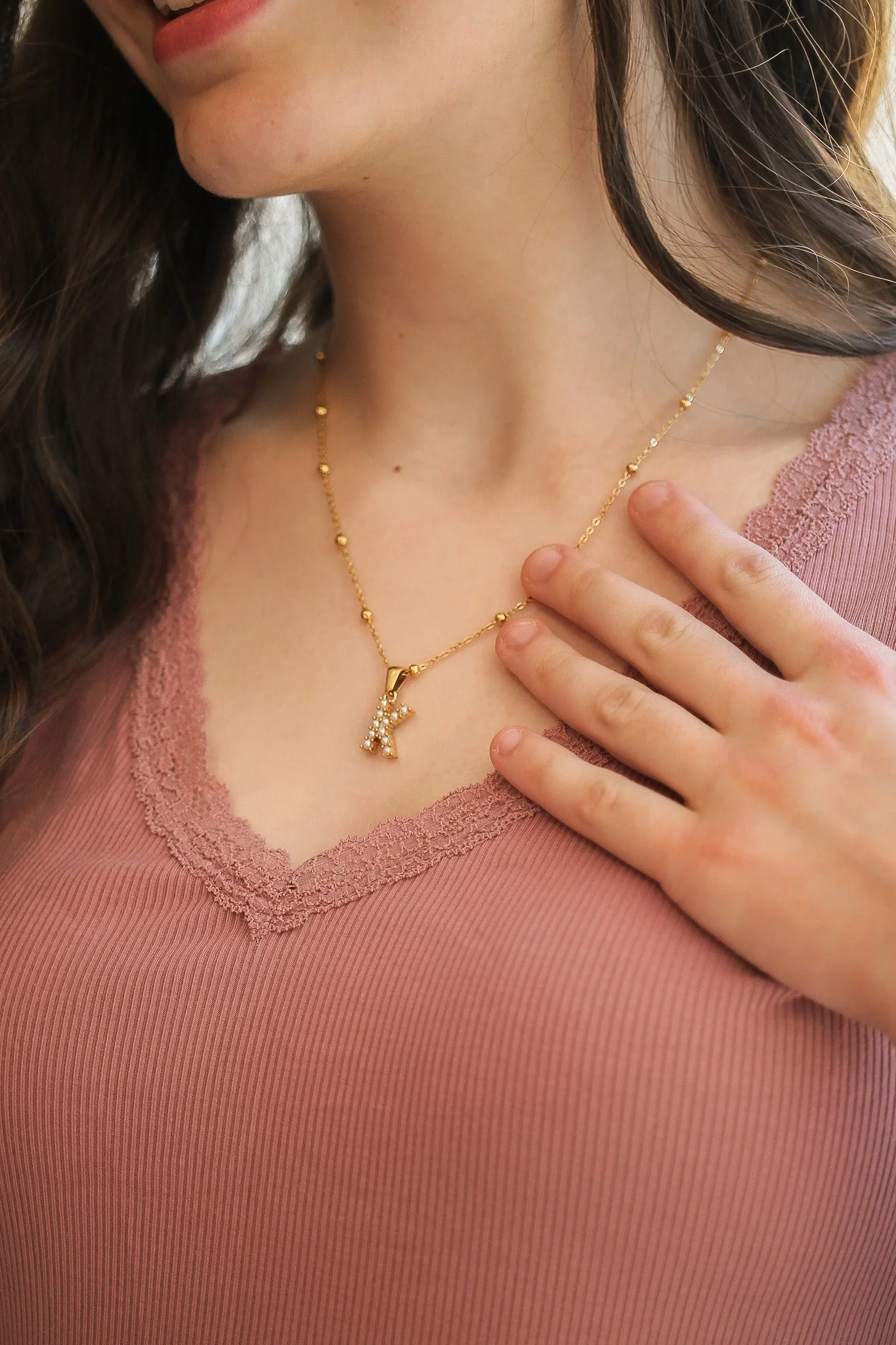 Pearl Initial Necklace - Image 9
