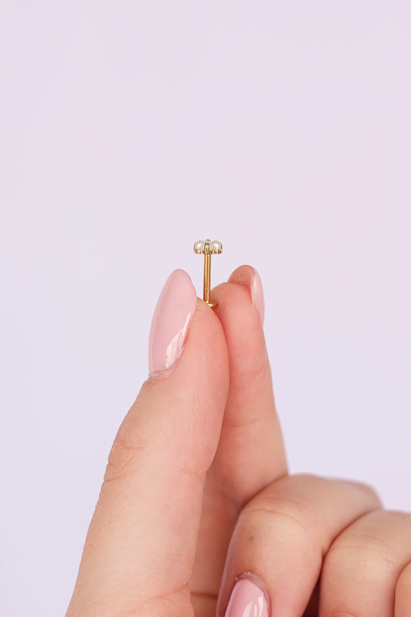 Pearl Trio Flat Back Earring - Image 12