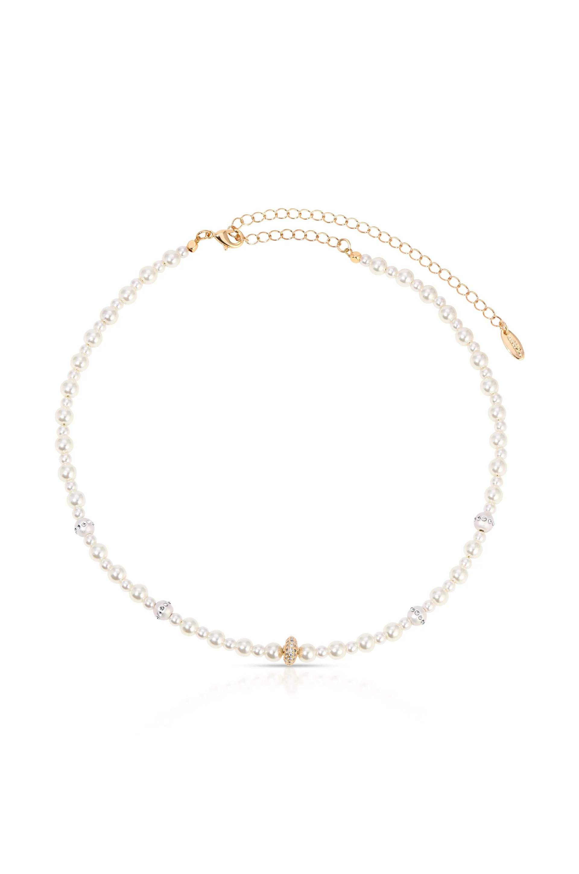 Pearls Double Sparkle Beaded Necklace Set - Image 4
