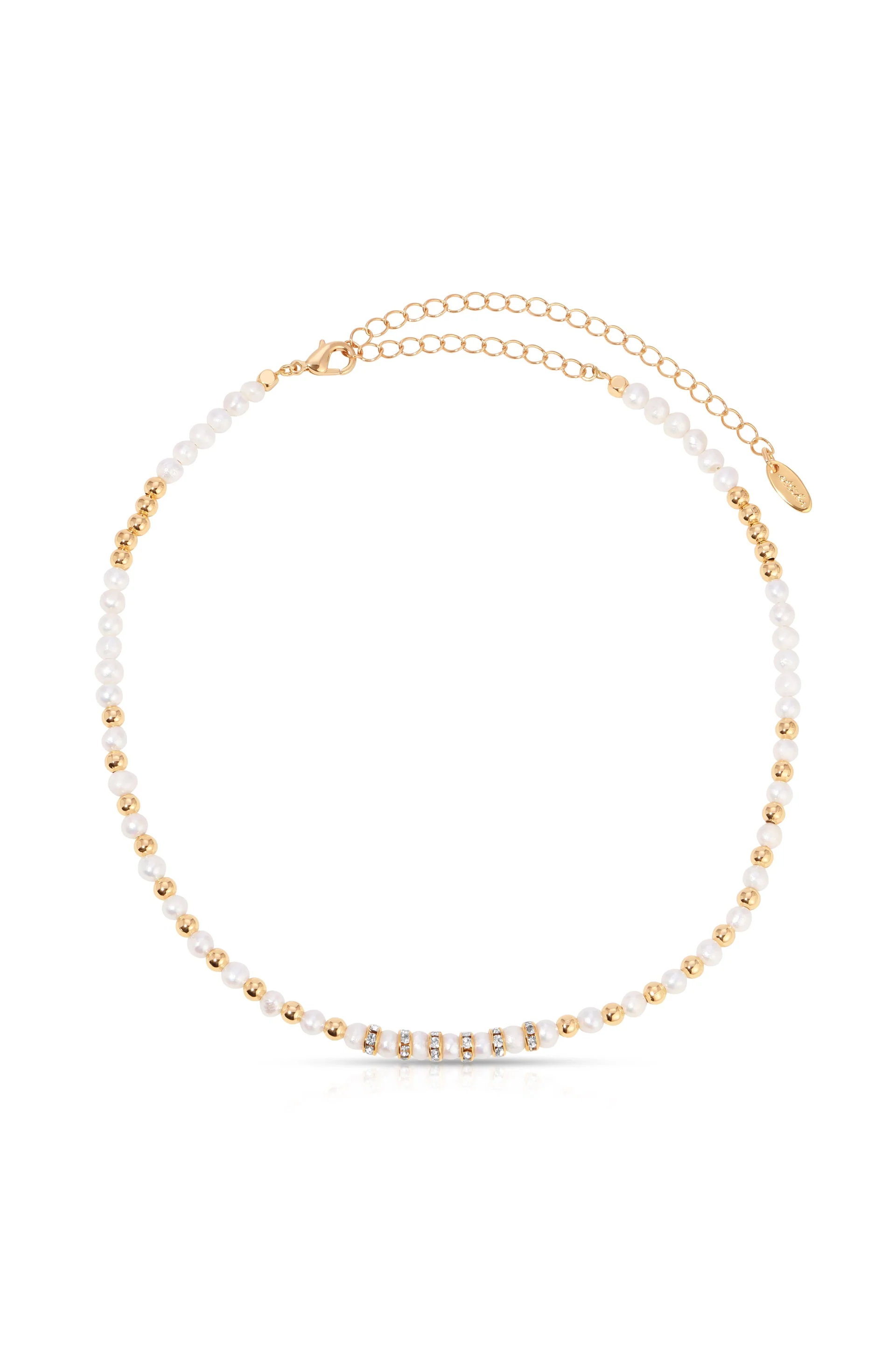 Pearls Double Sparkle Beaded Necklace Set - Image 6