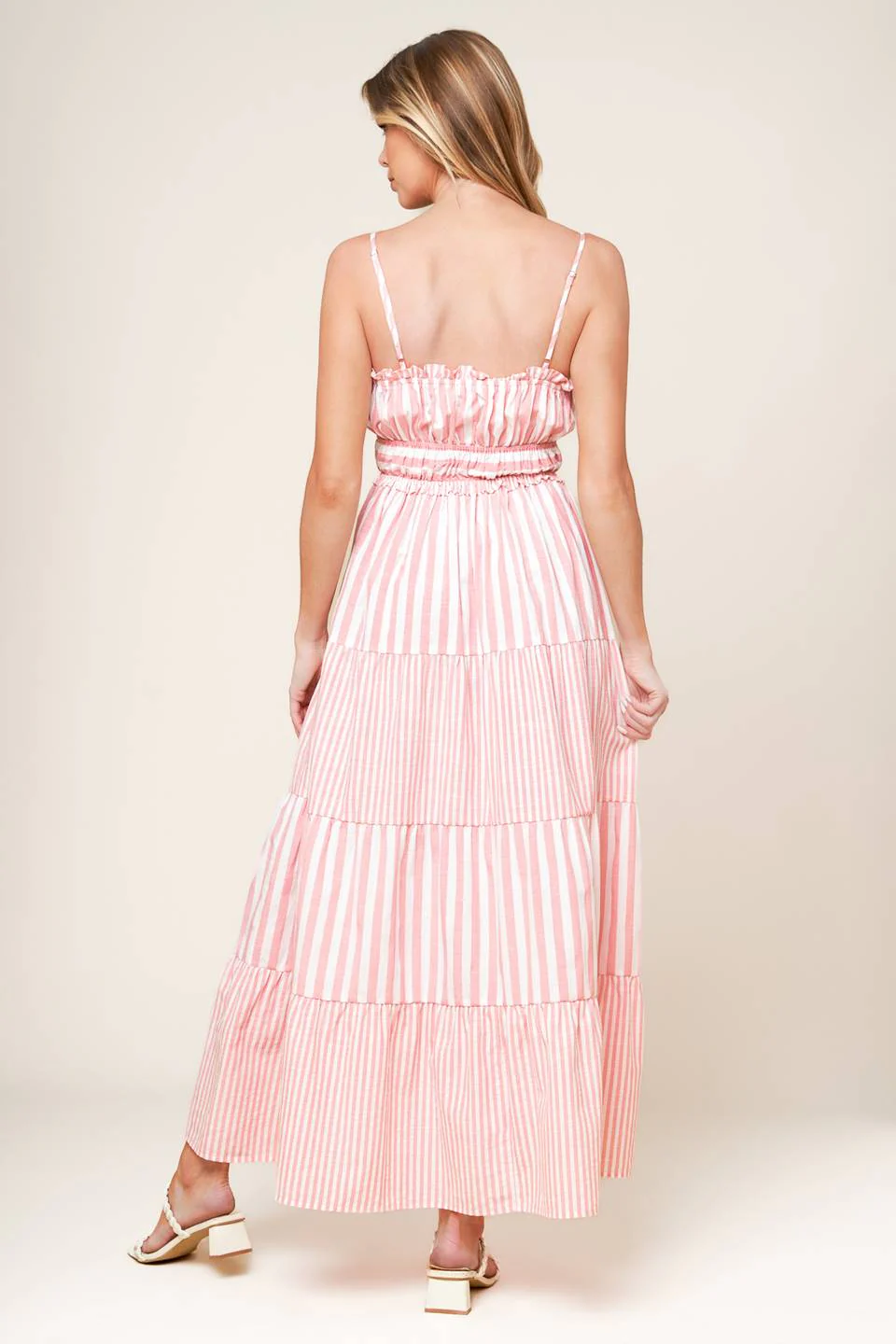 PEONY PINK STRIPE MAXI DRESS - Image 2