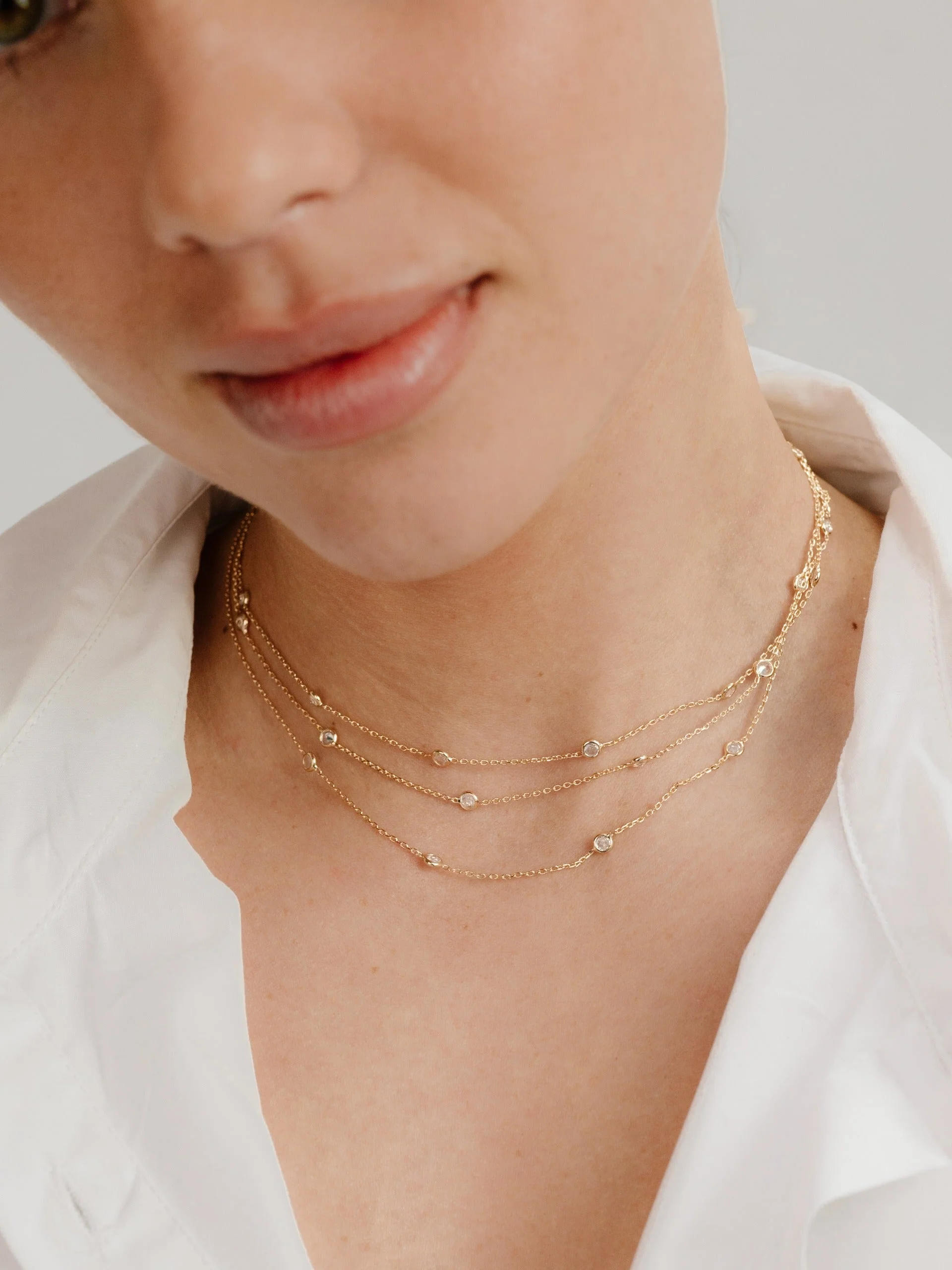 Perfect Crystal Dotted Layered Necklace - Image 2