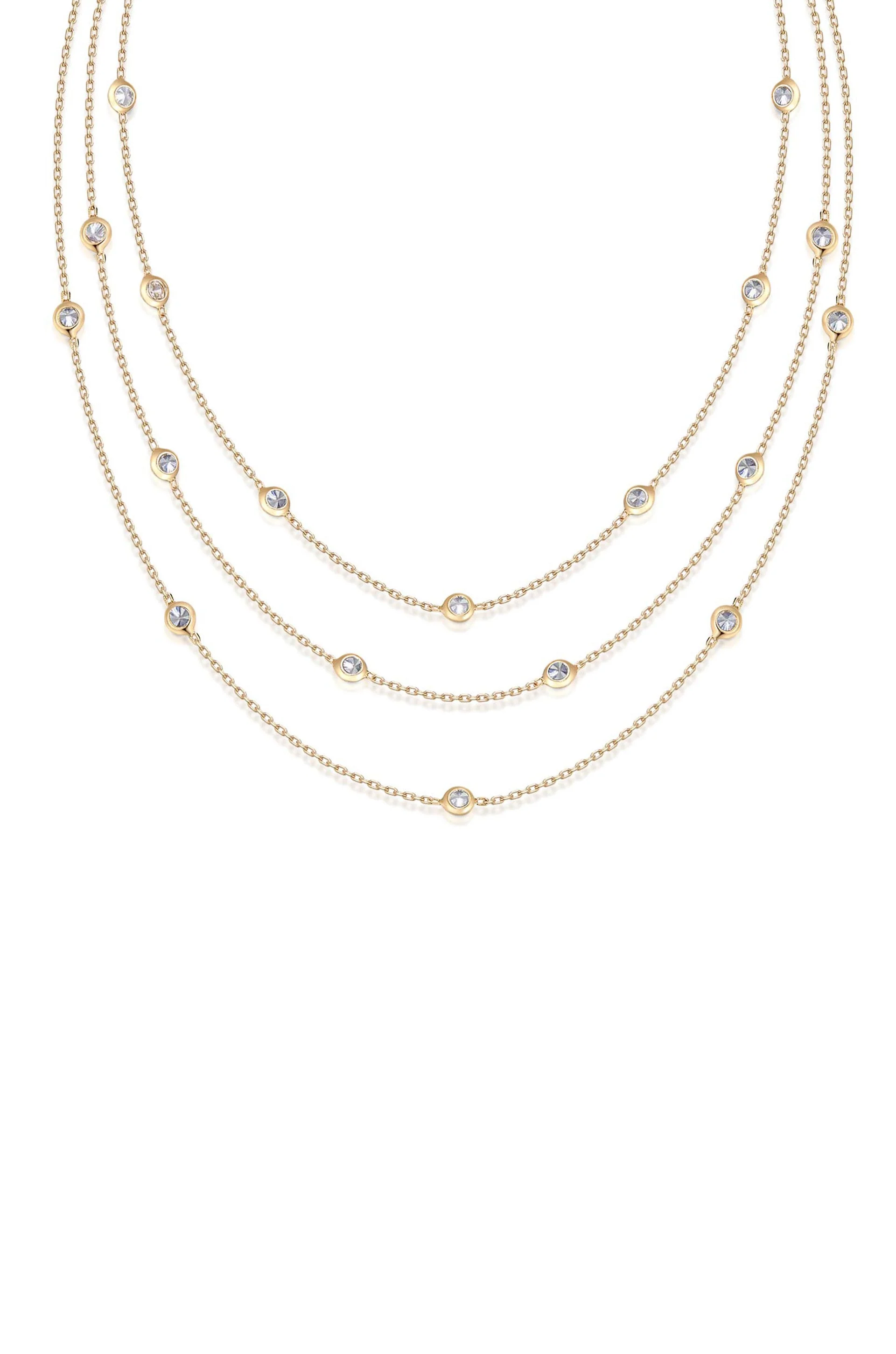 Perfect Crystal Dotted Layered Necklace - Image 3