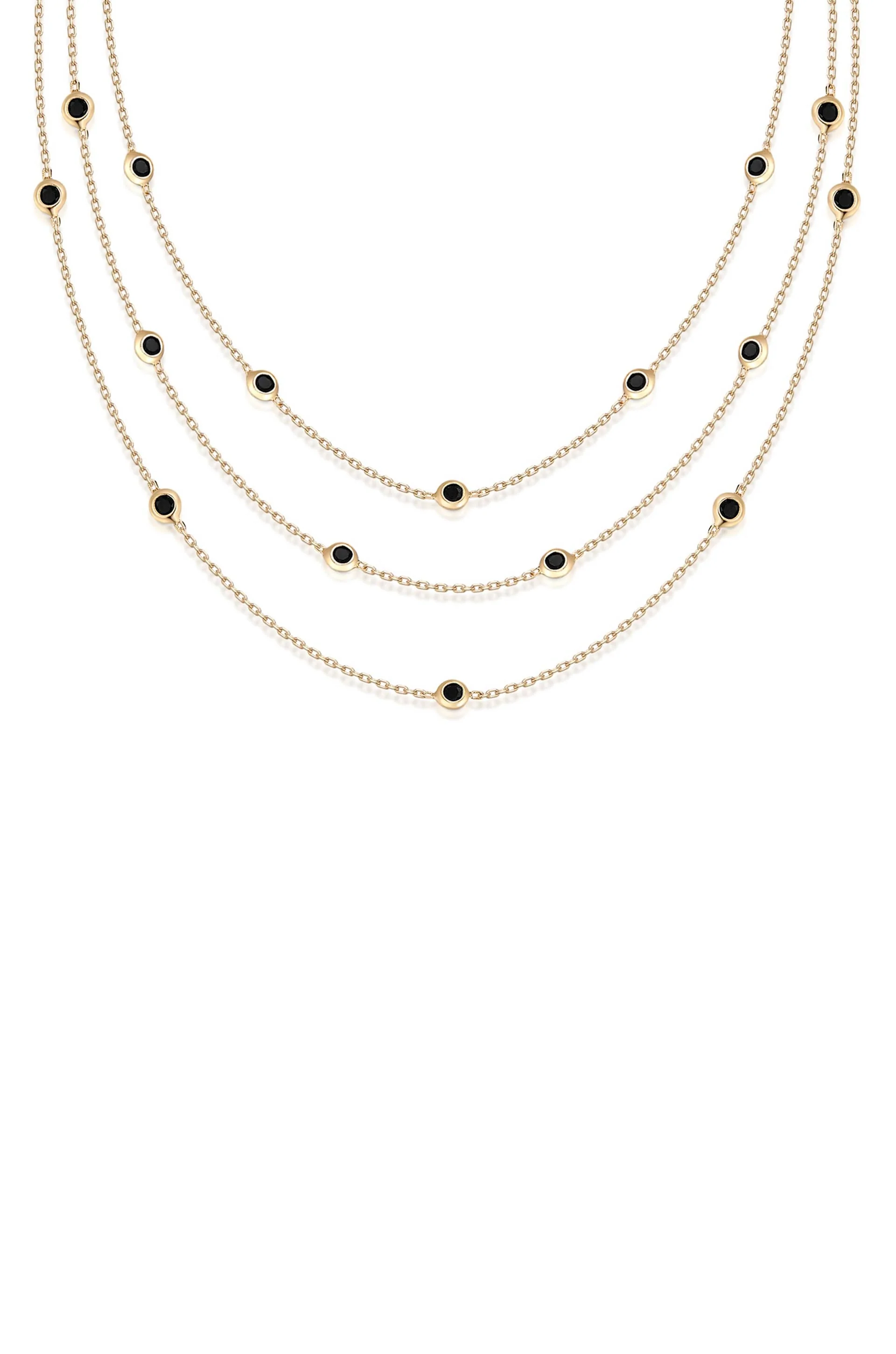 Perfect Crystal Dotted Layered Necklace - Image 8
