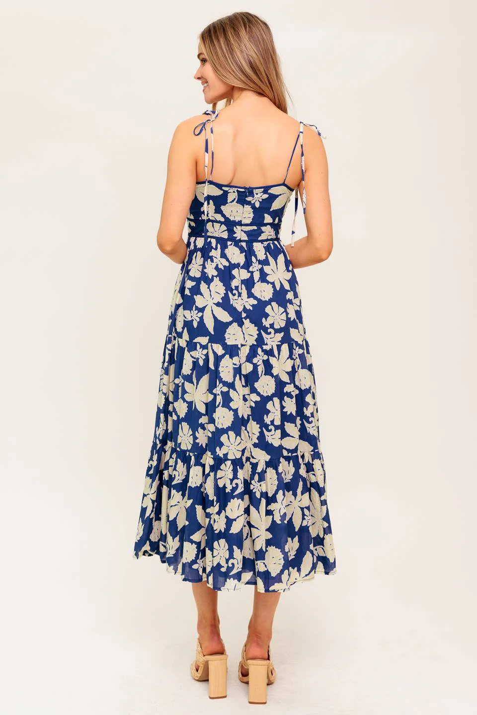 PETALS IN THE WIND MIDI DRESS - NAVY - FINAL SALE - Image 2