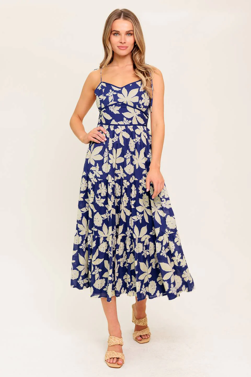 PETALS IN THE WIND MIDI DRESS - NAVY - FINAL SALE - Image 4