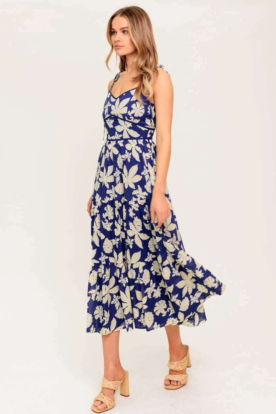 PETALS IN THE WIND MIDI DRESS - NAVY - FINAL SALE - Image 5