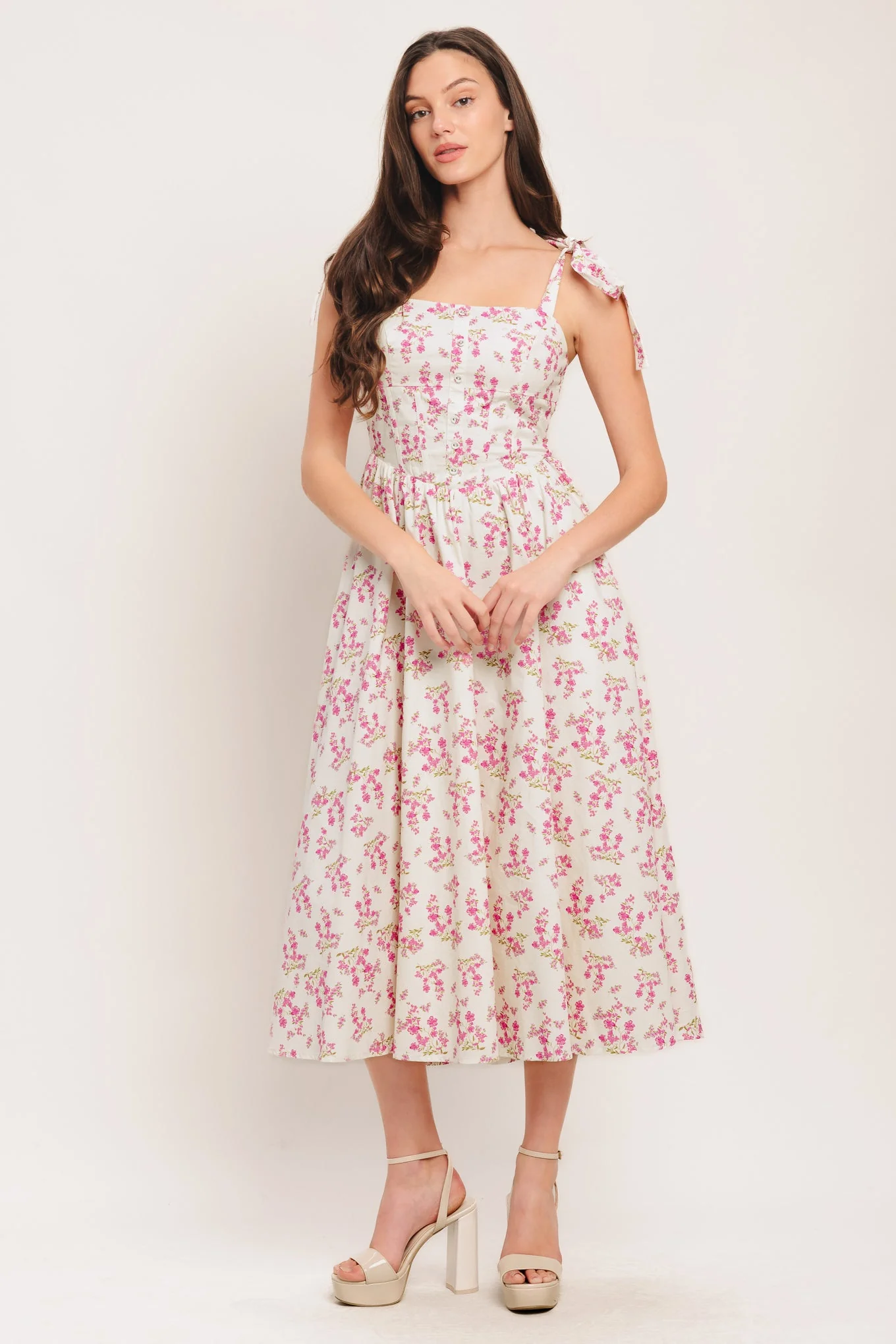 PETALS & PROMISES PINK MIDI DRESS - Image 7