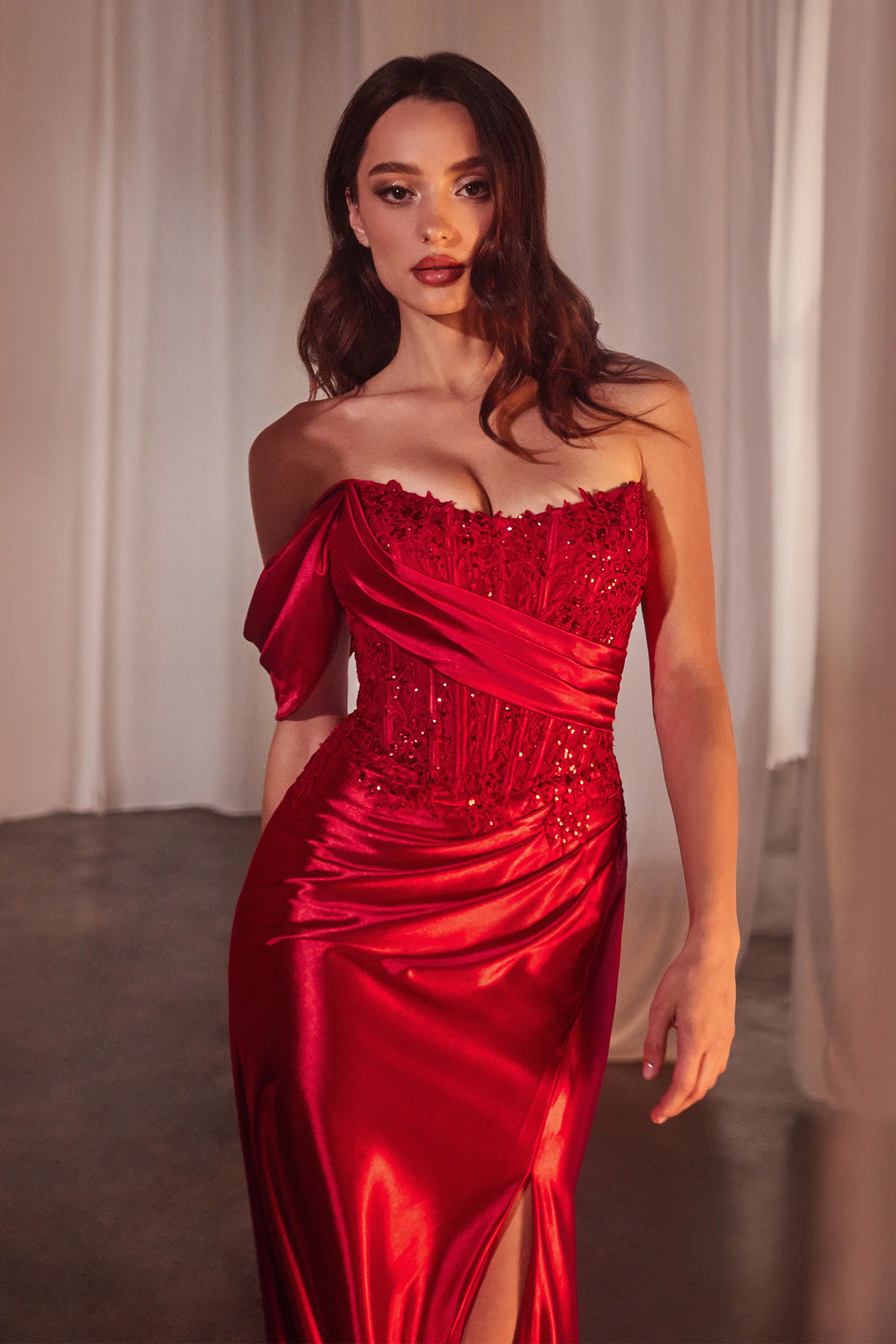 Phoebe Gown - One Shoulder Fit & Flare Gown - Image 4
