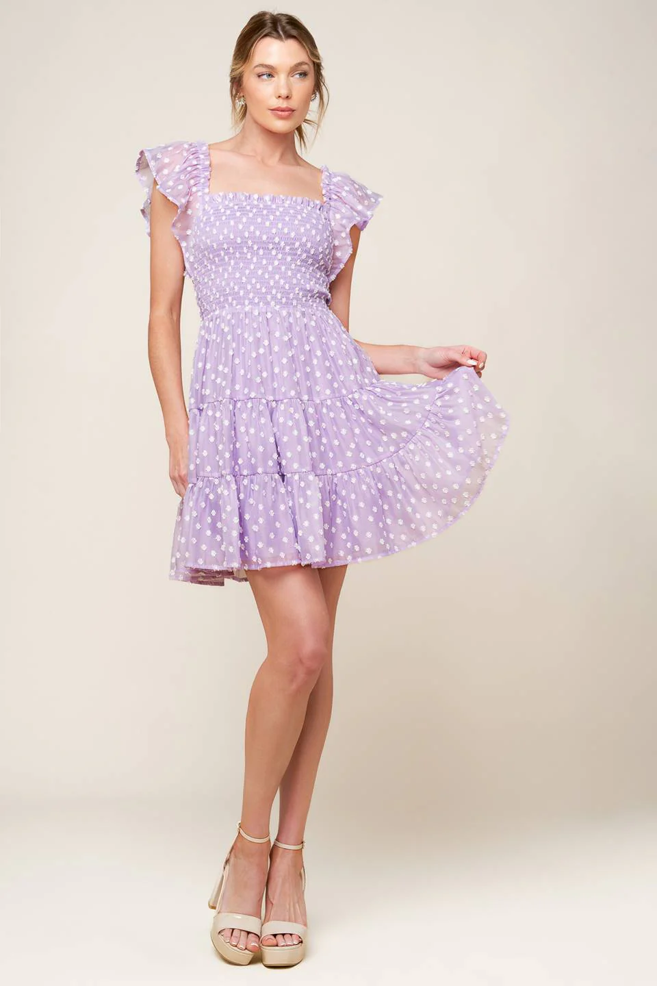 PLAYFULLY POSH LAVENDER MINI DRESS - Image 4